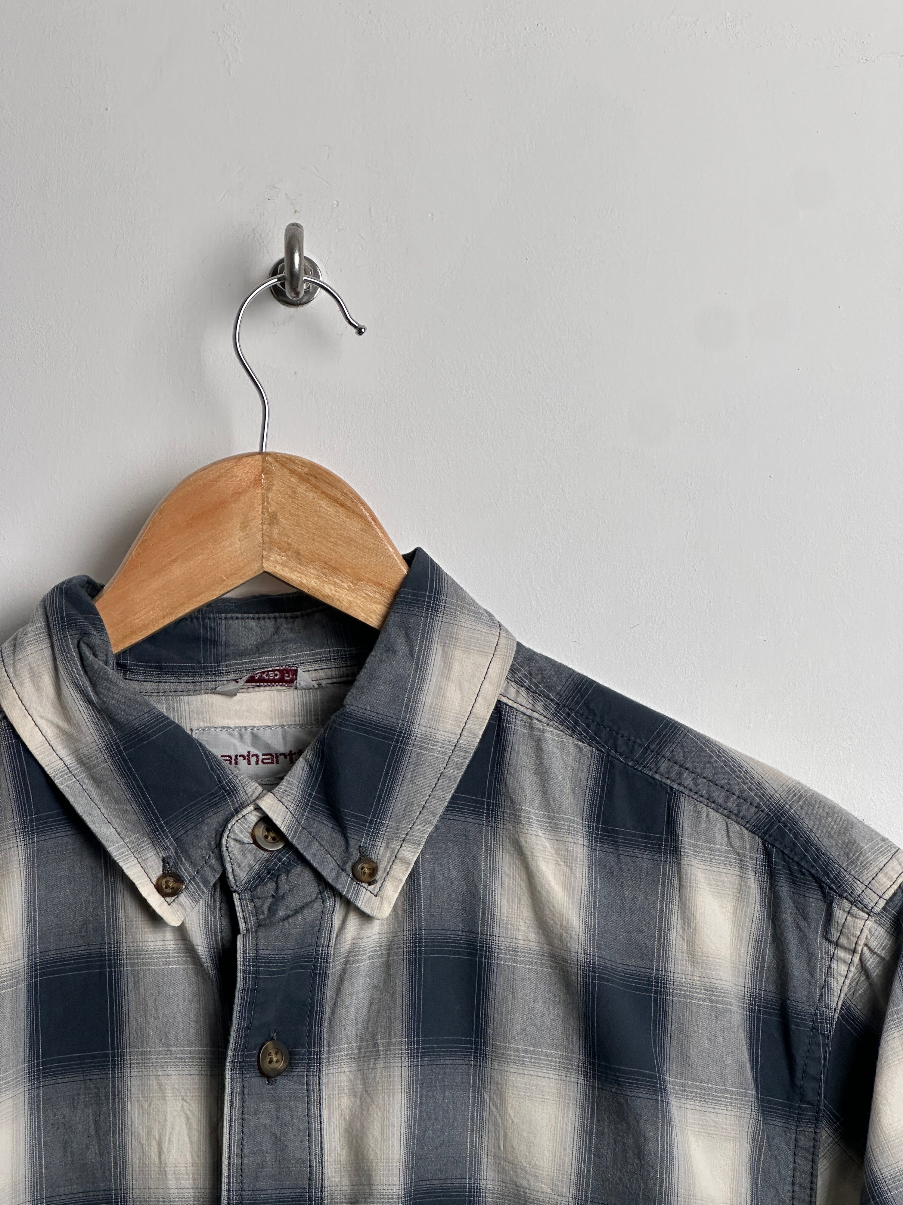 Carhartt button up tee blue plaid