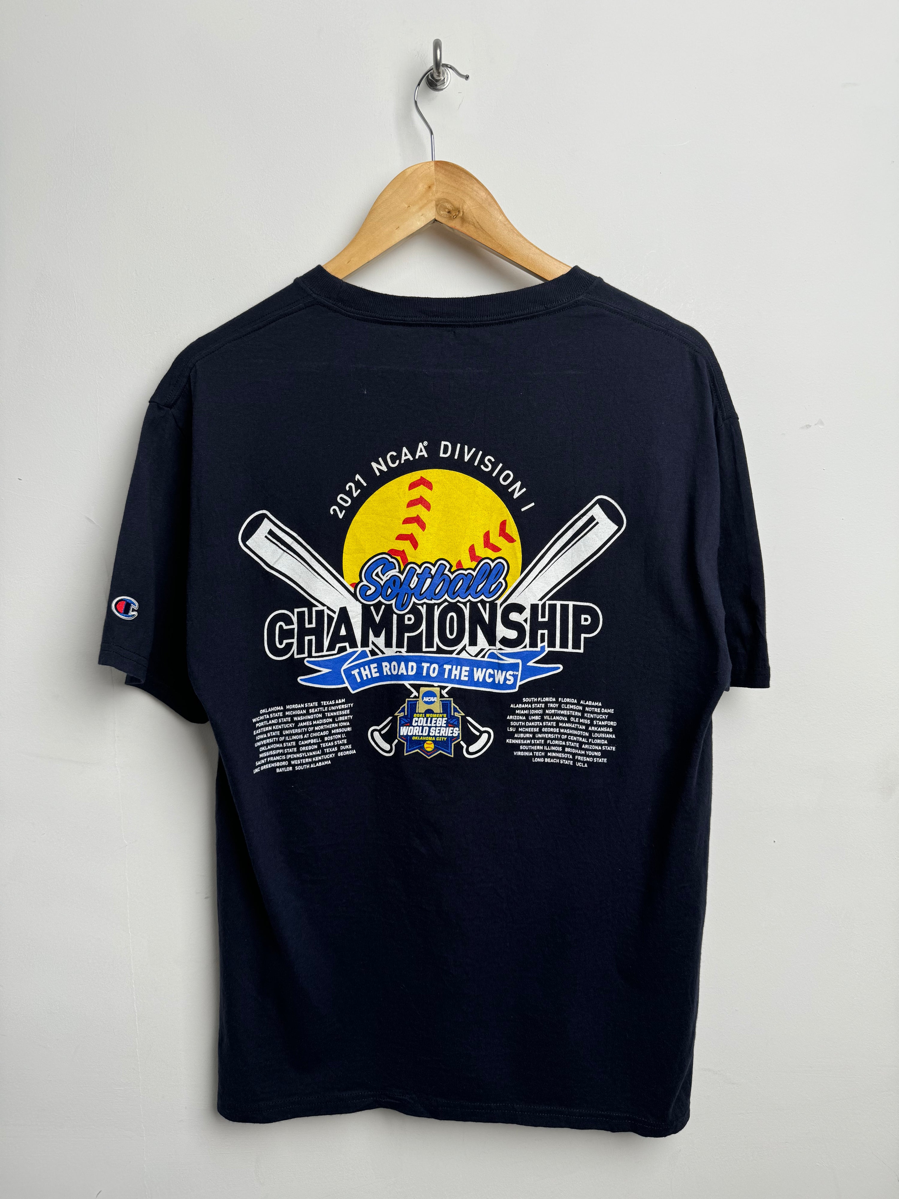 CHAMPION Womens Softball Championship tee in navy blue