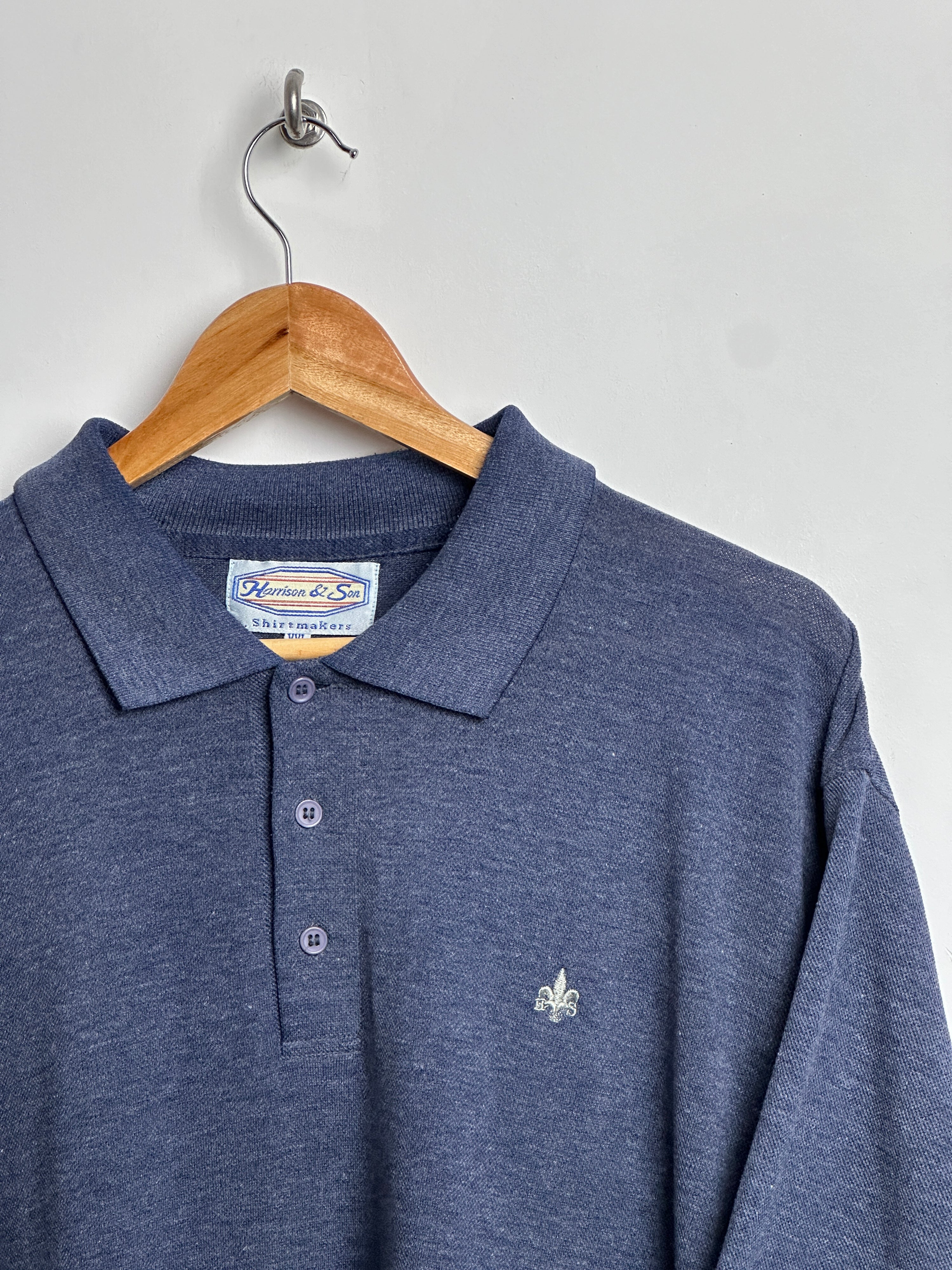 Harrison & Son vintage short-sleeve polo shirt in blue