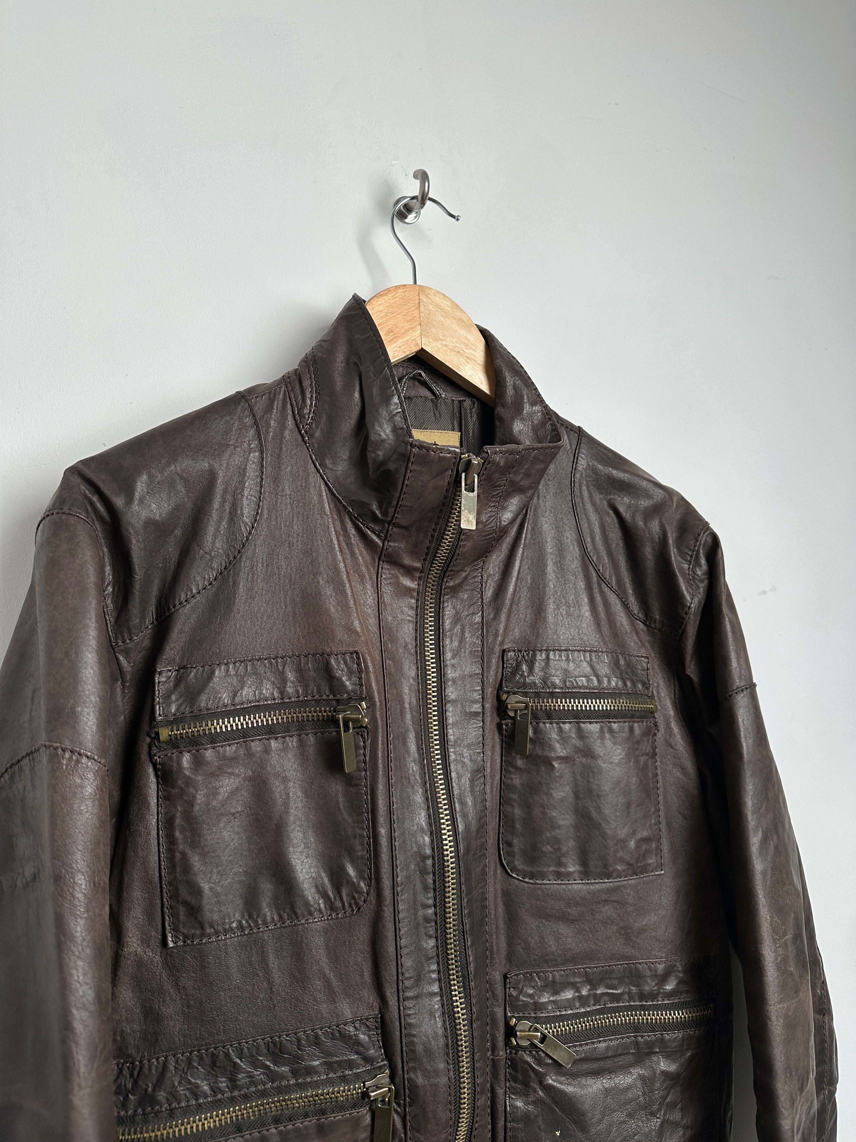 VERA PELLE brown leather jacket