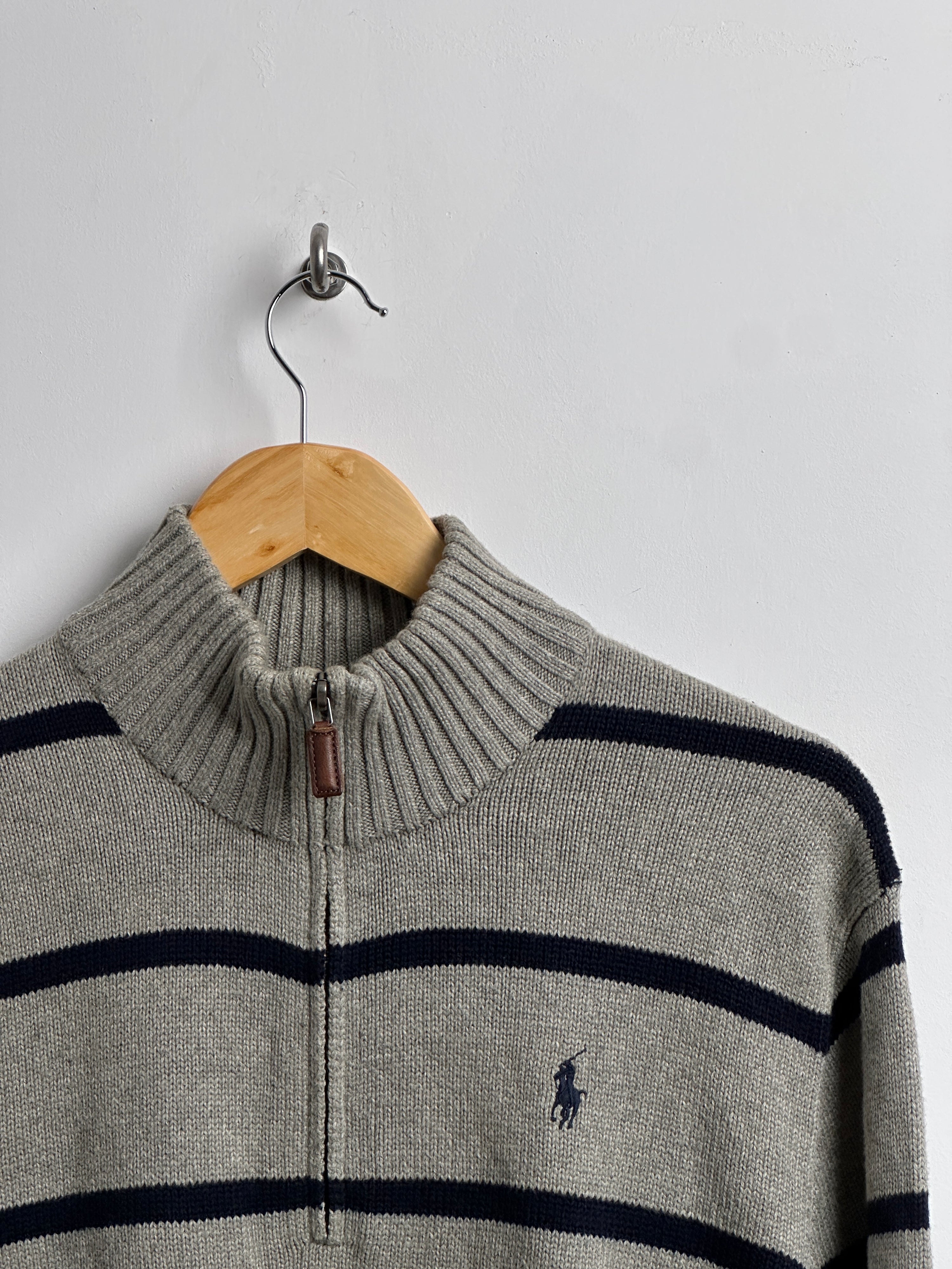 Polo Ralph Lauren quarter zip in grey and navy