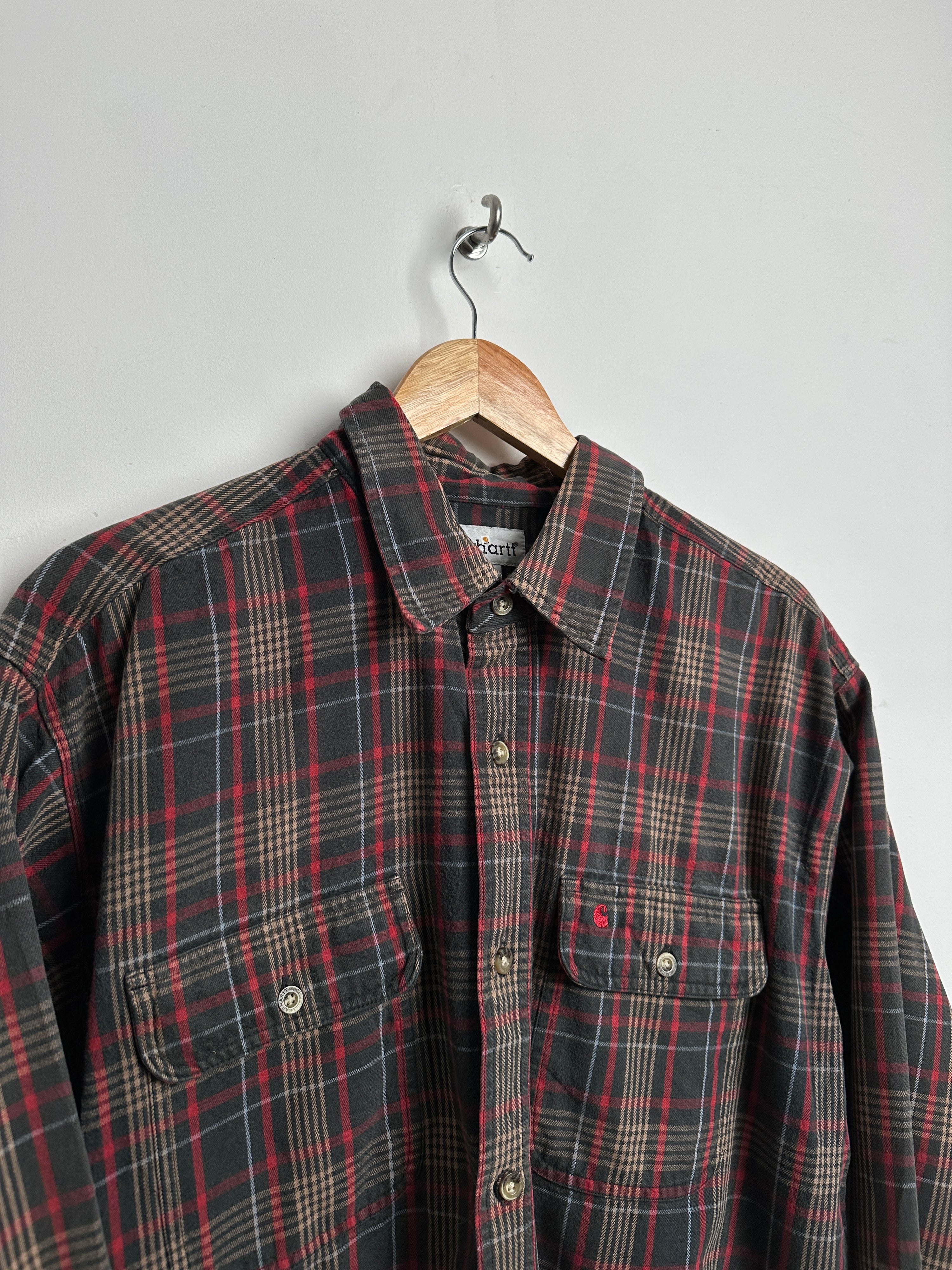 Carhartt red striped heavy flannel