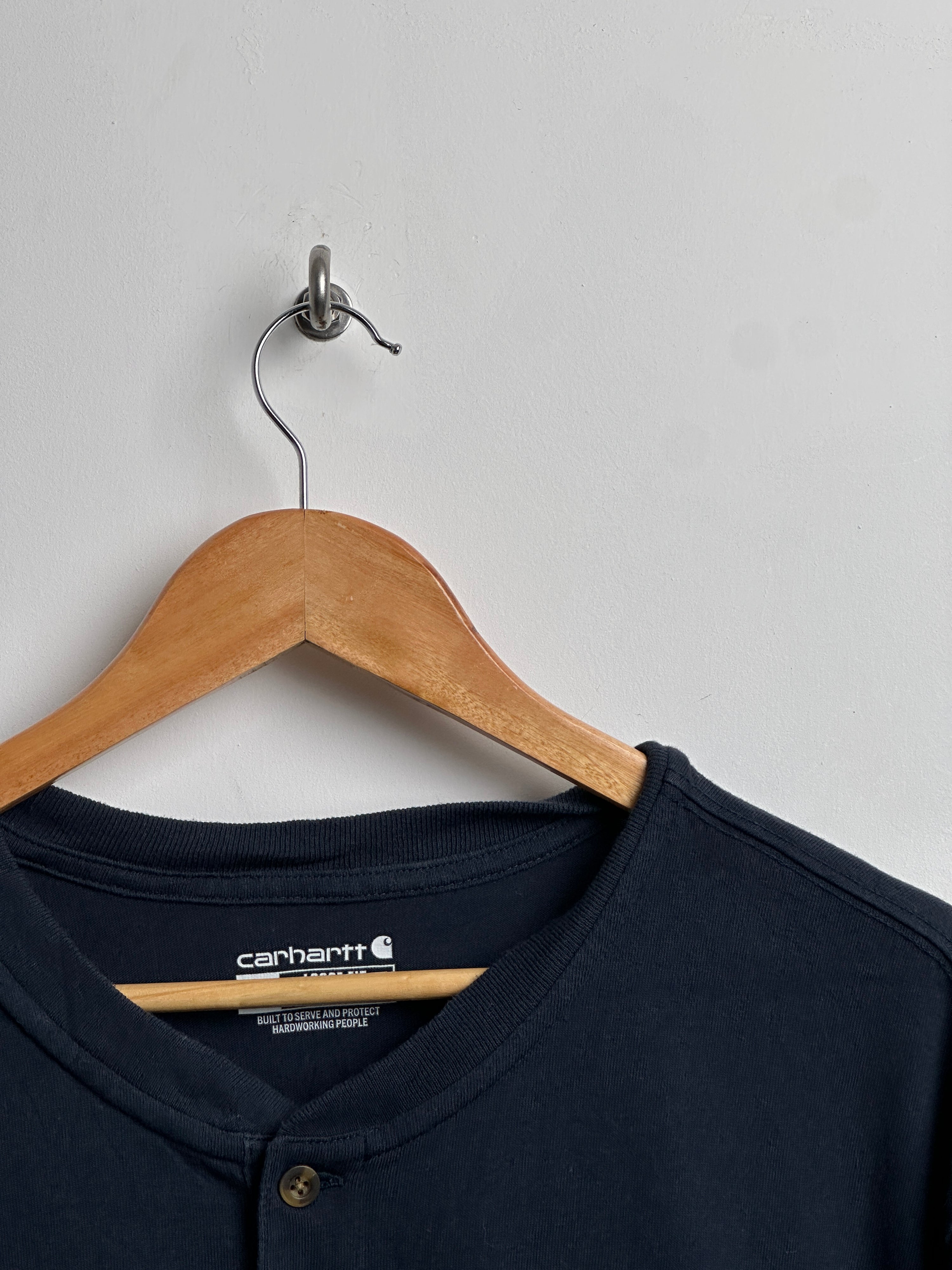 Carhartt button up navy tee