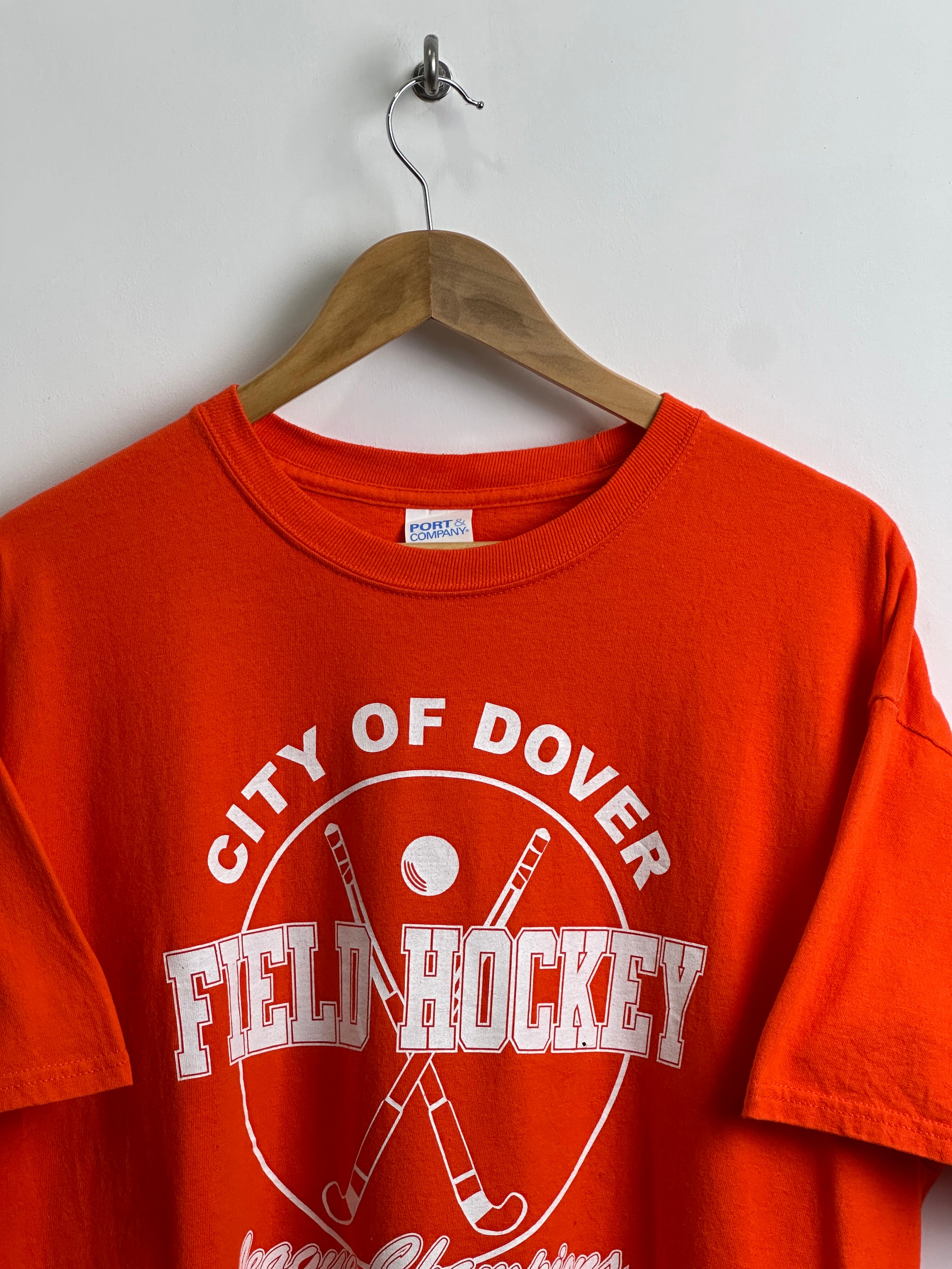 City of Dover Field Hockey tee in orange