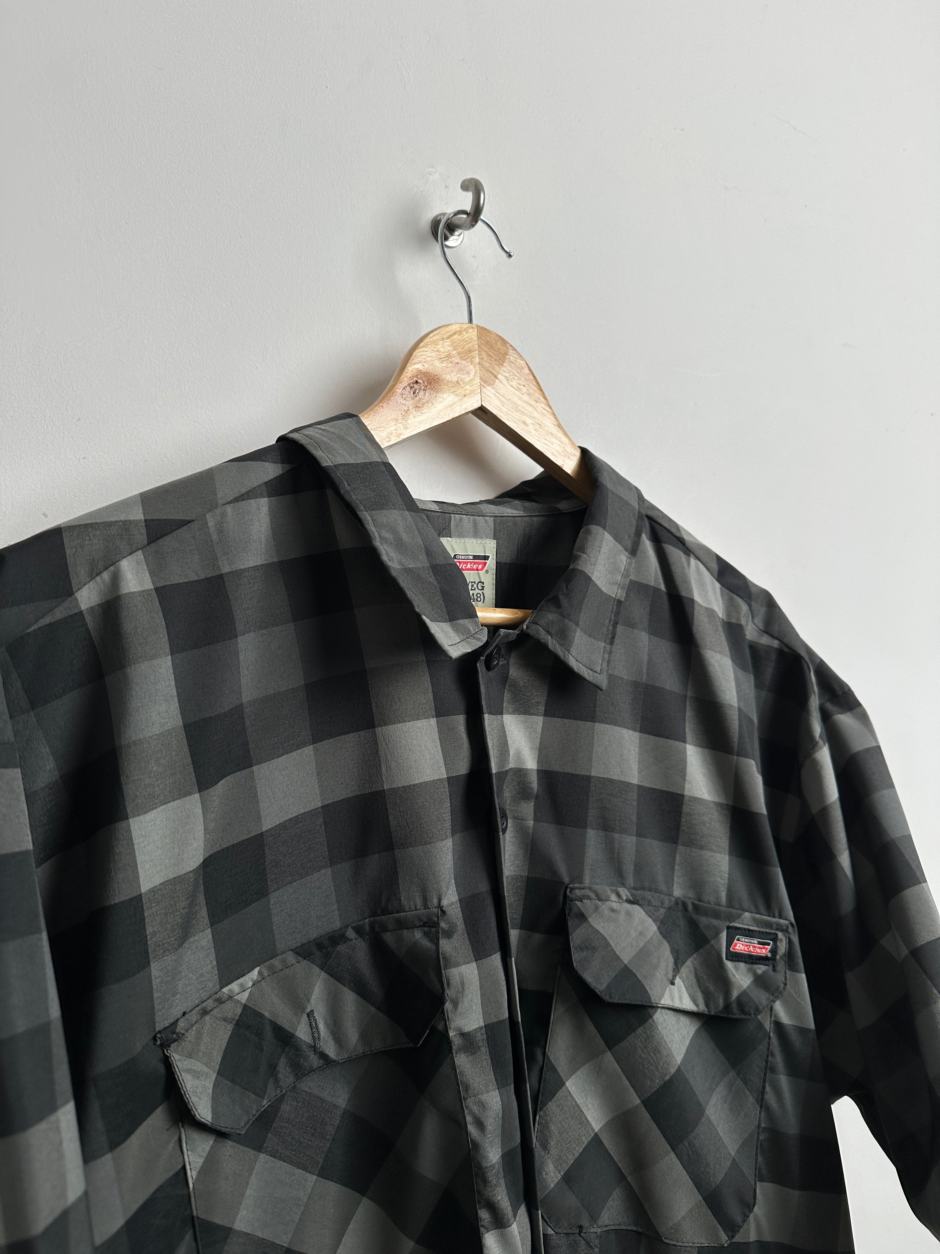 Dickies black and grey button up tee