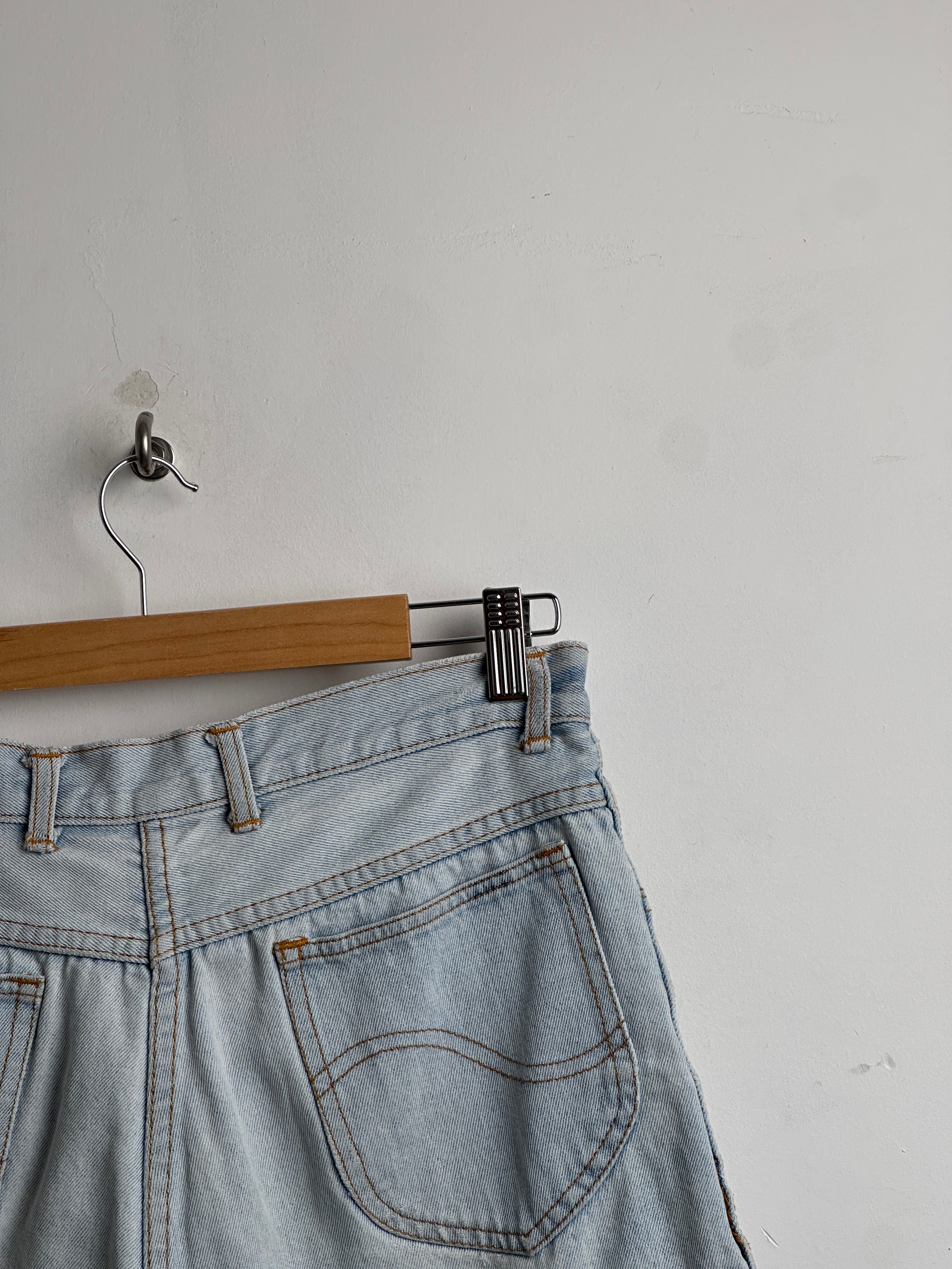 Light blue denim shorts womens