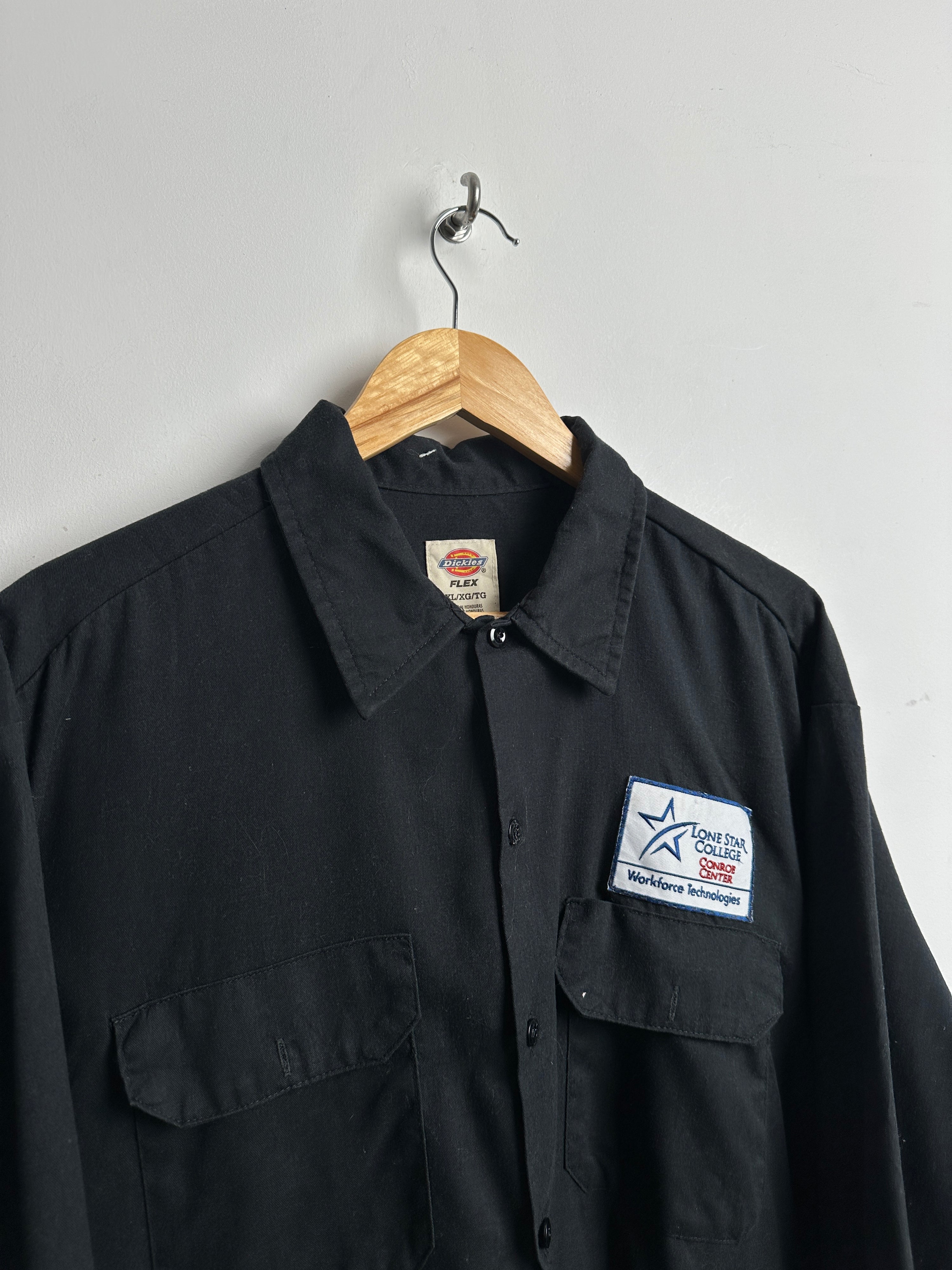 Dickies Lone Star College button up black long sleeve