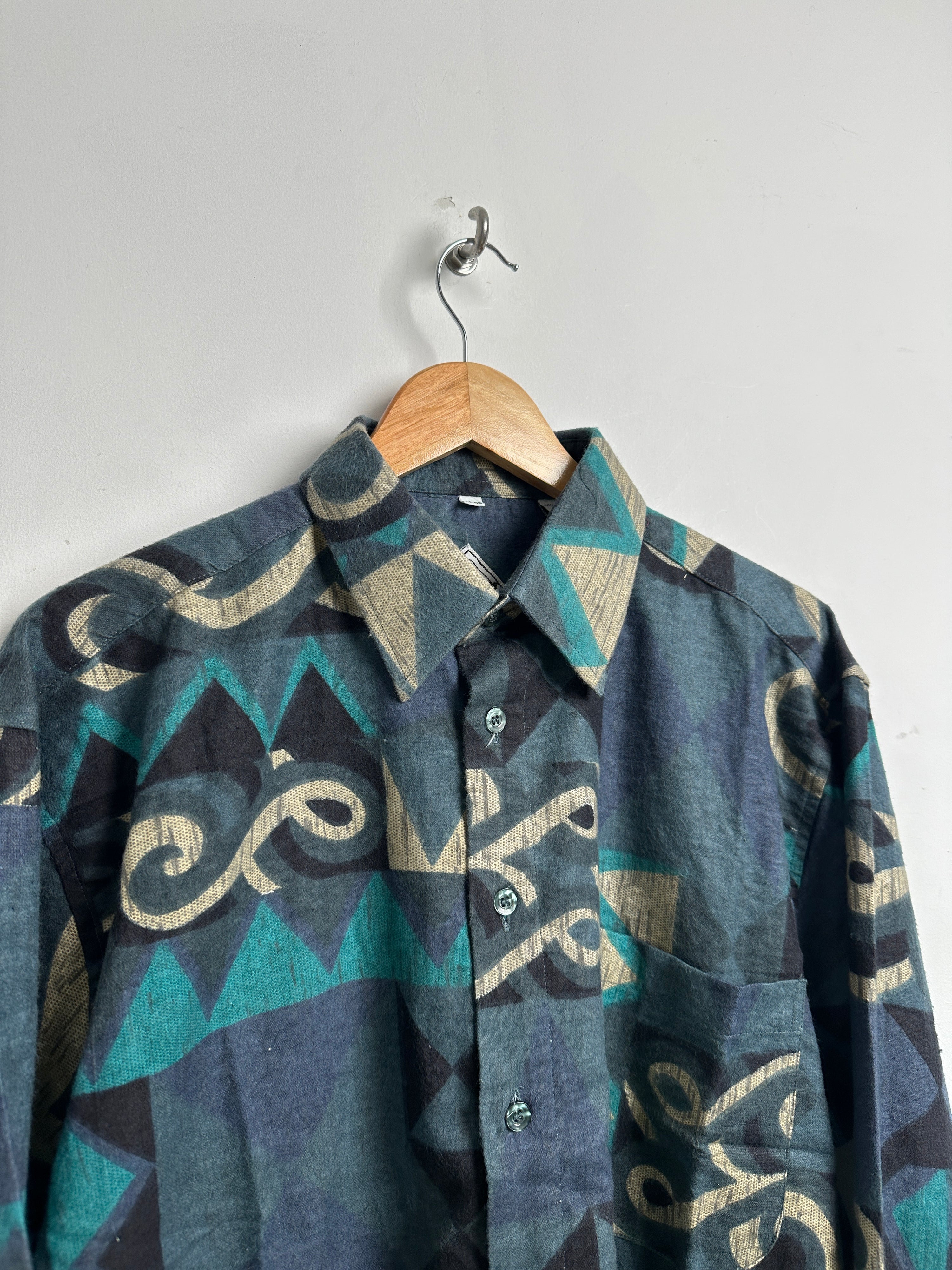 TALK OF THE TOWN blue patterned long sleeve shirt