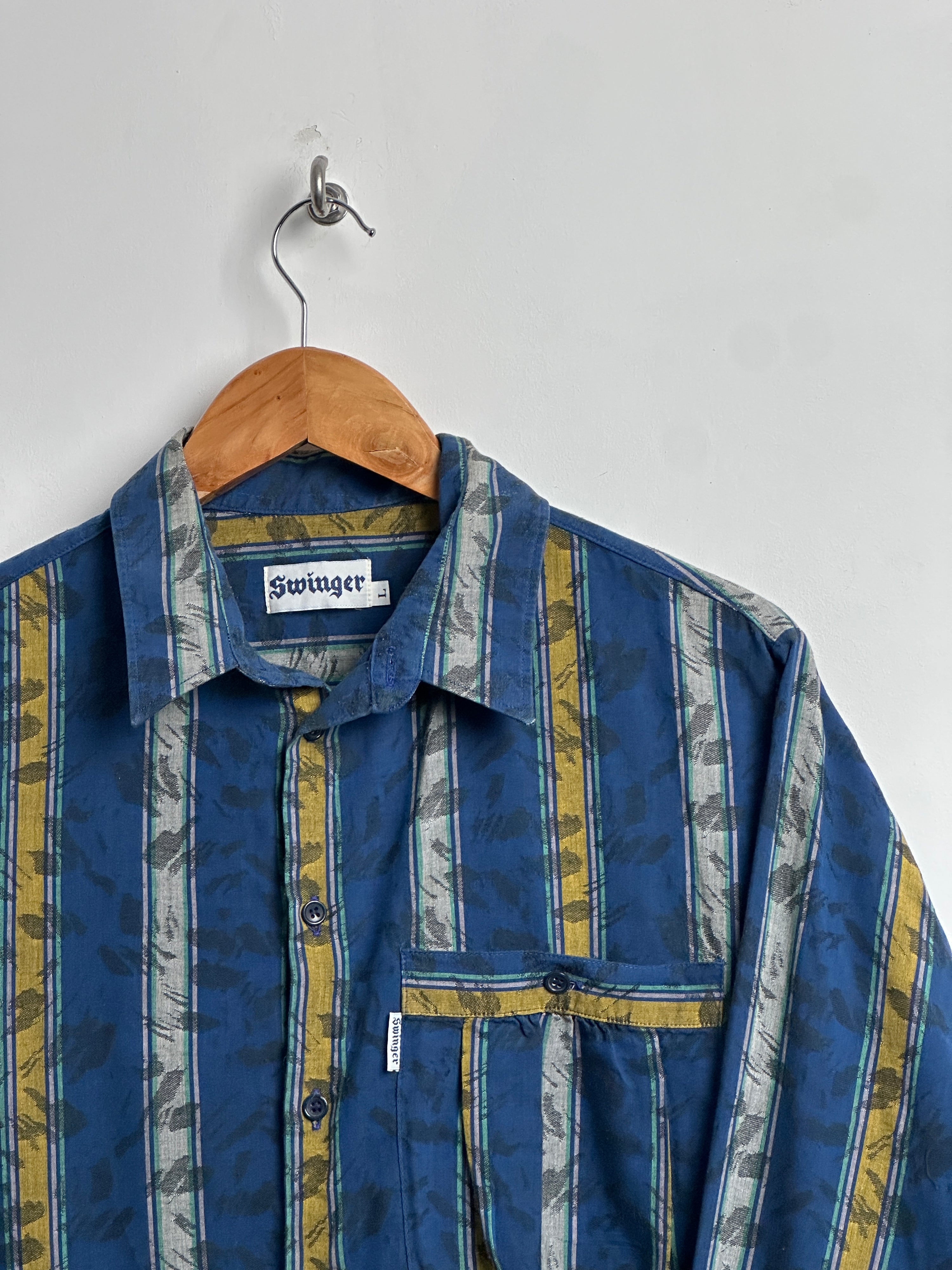 SWINGER BLUE LONG-SLEEVE SHIRT WITH STRIPES