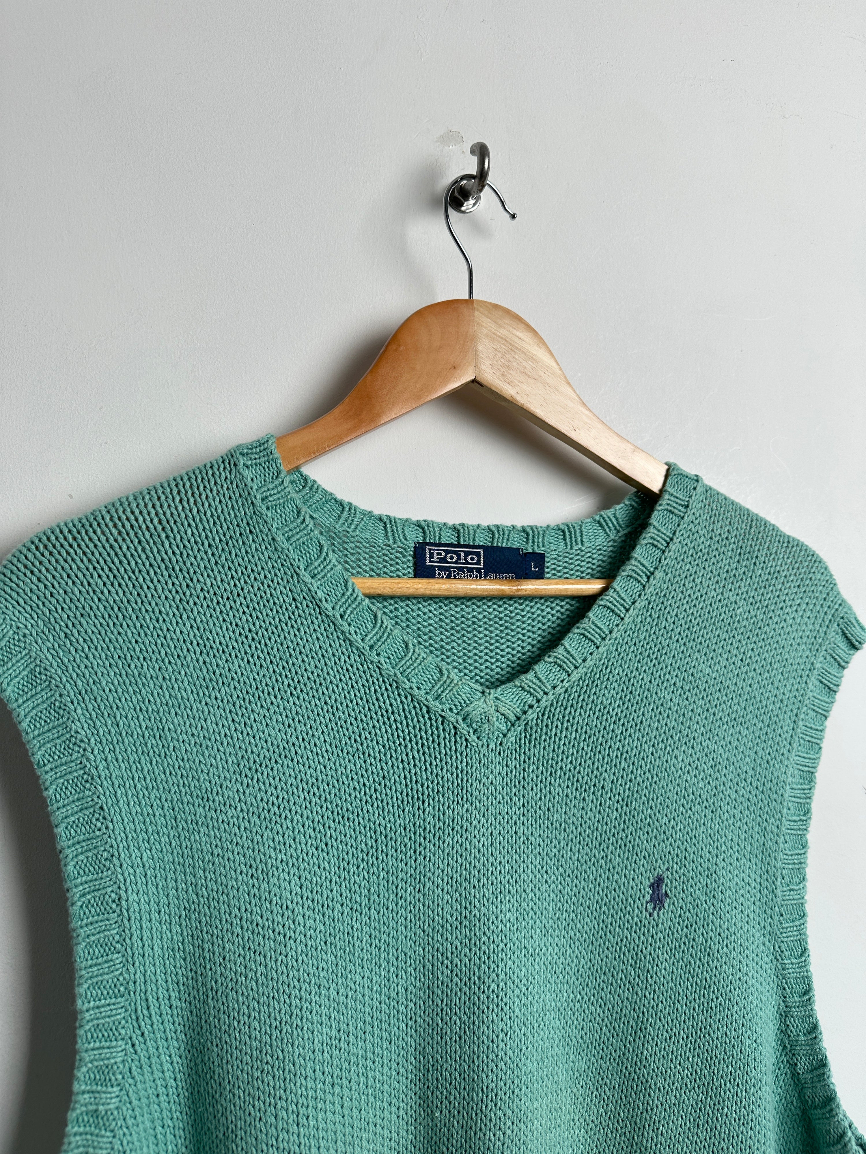 POLO RALPH LAUREN light blue knit vest