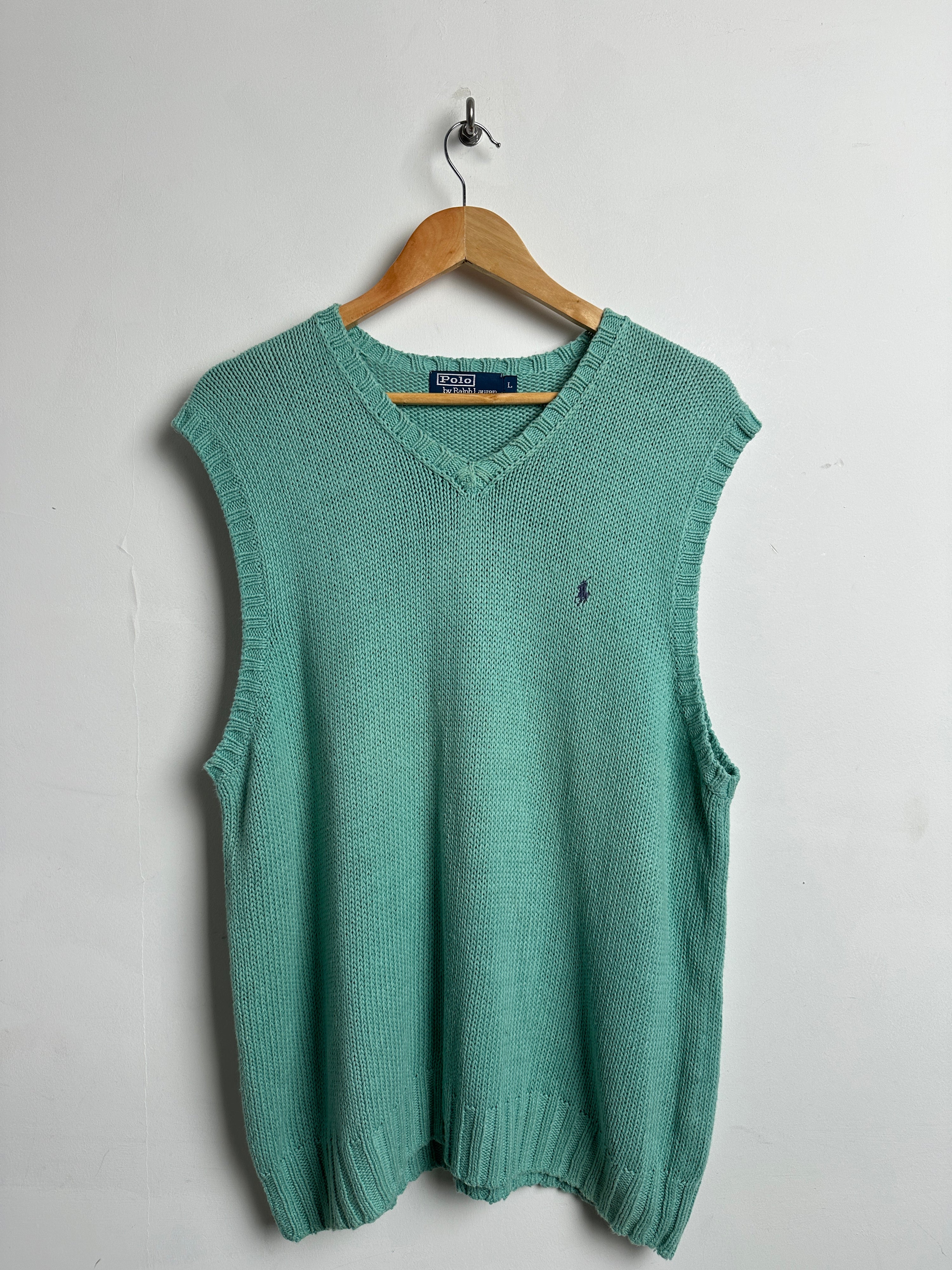 POLO RALPH LAUREN light blue knit vest