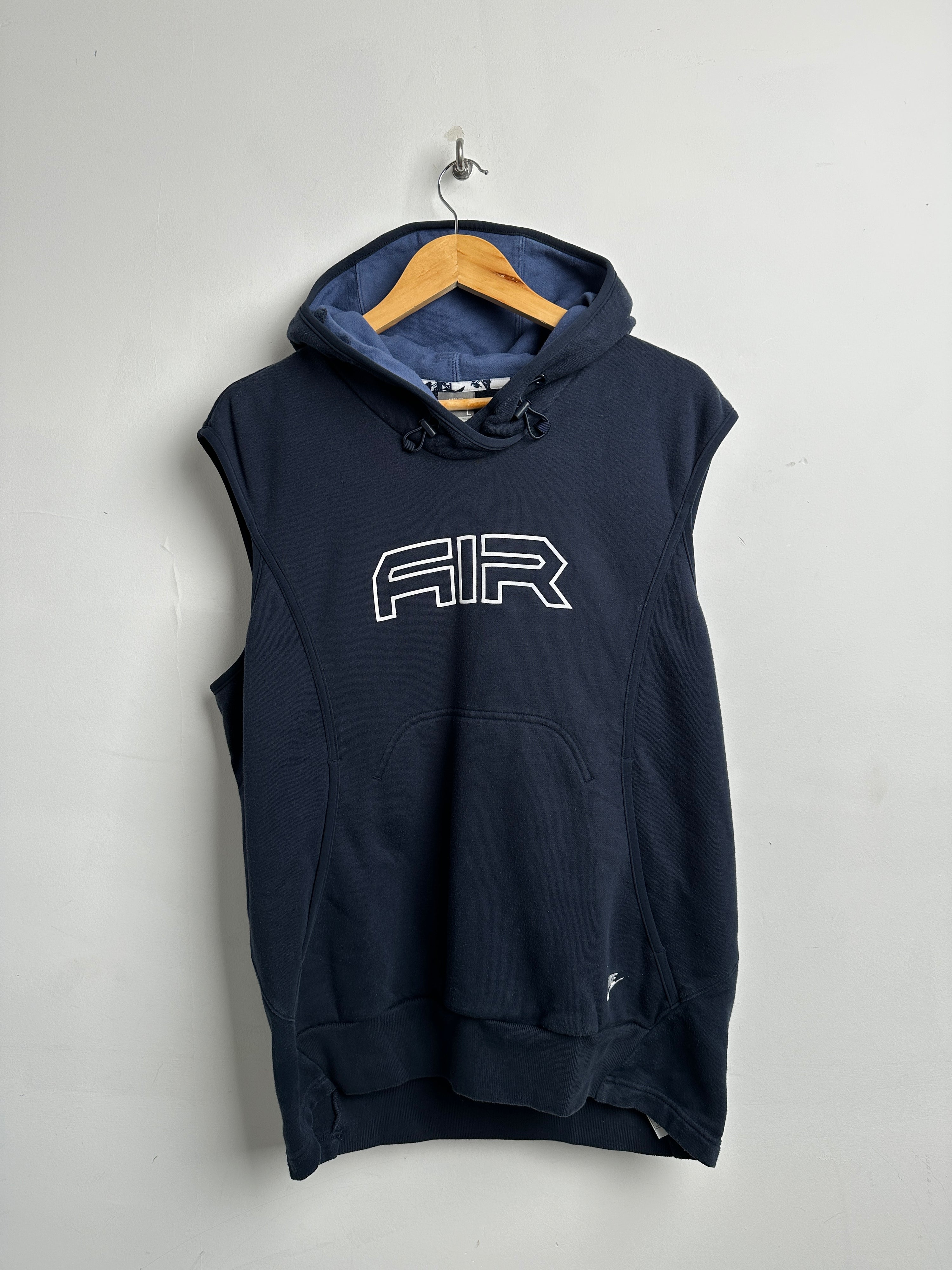 NIKE vintage vest with a hoodie in blue