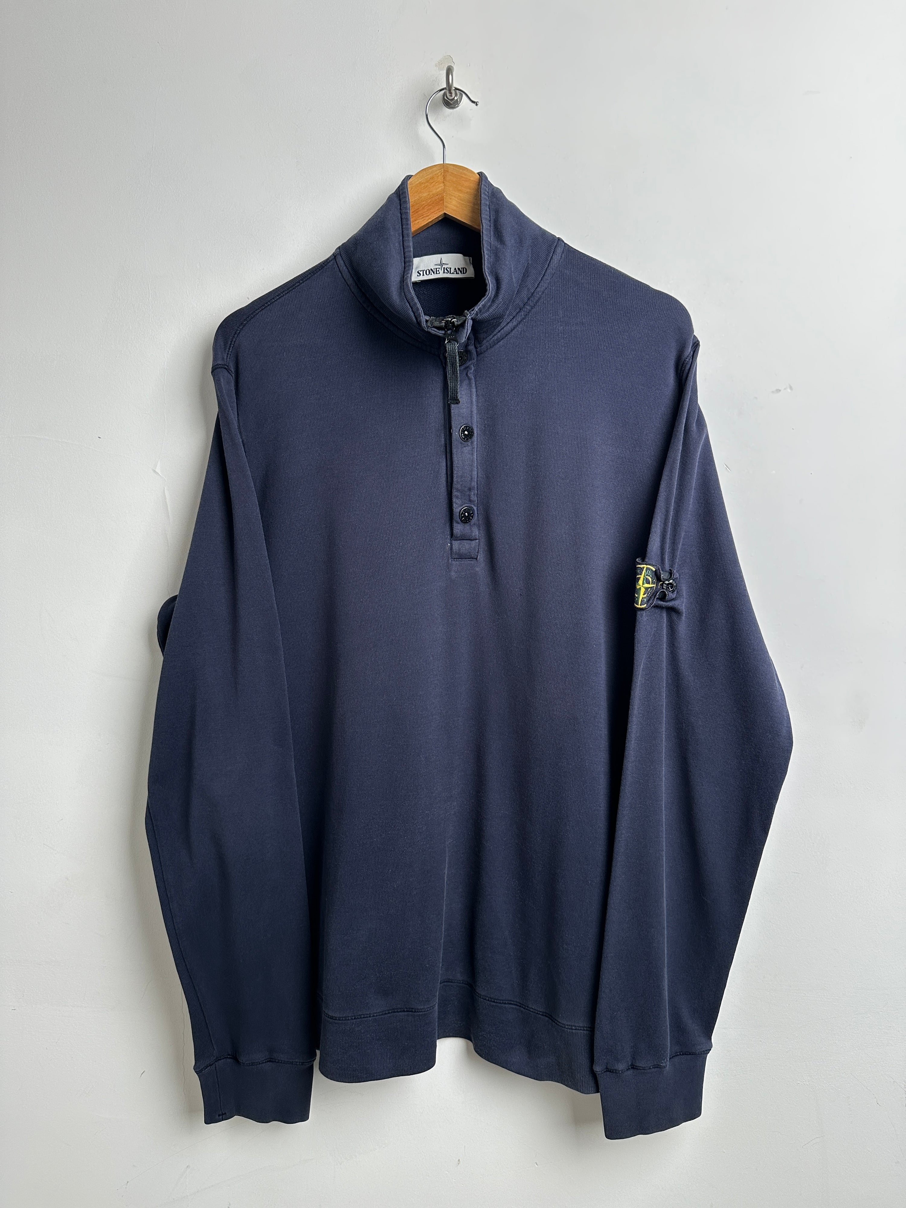 STONE ISLAND button up sweater in blue