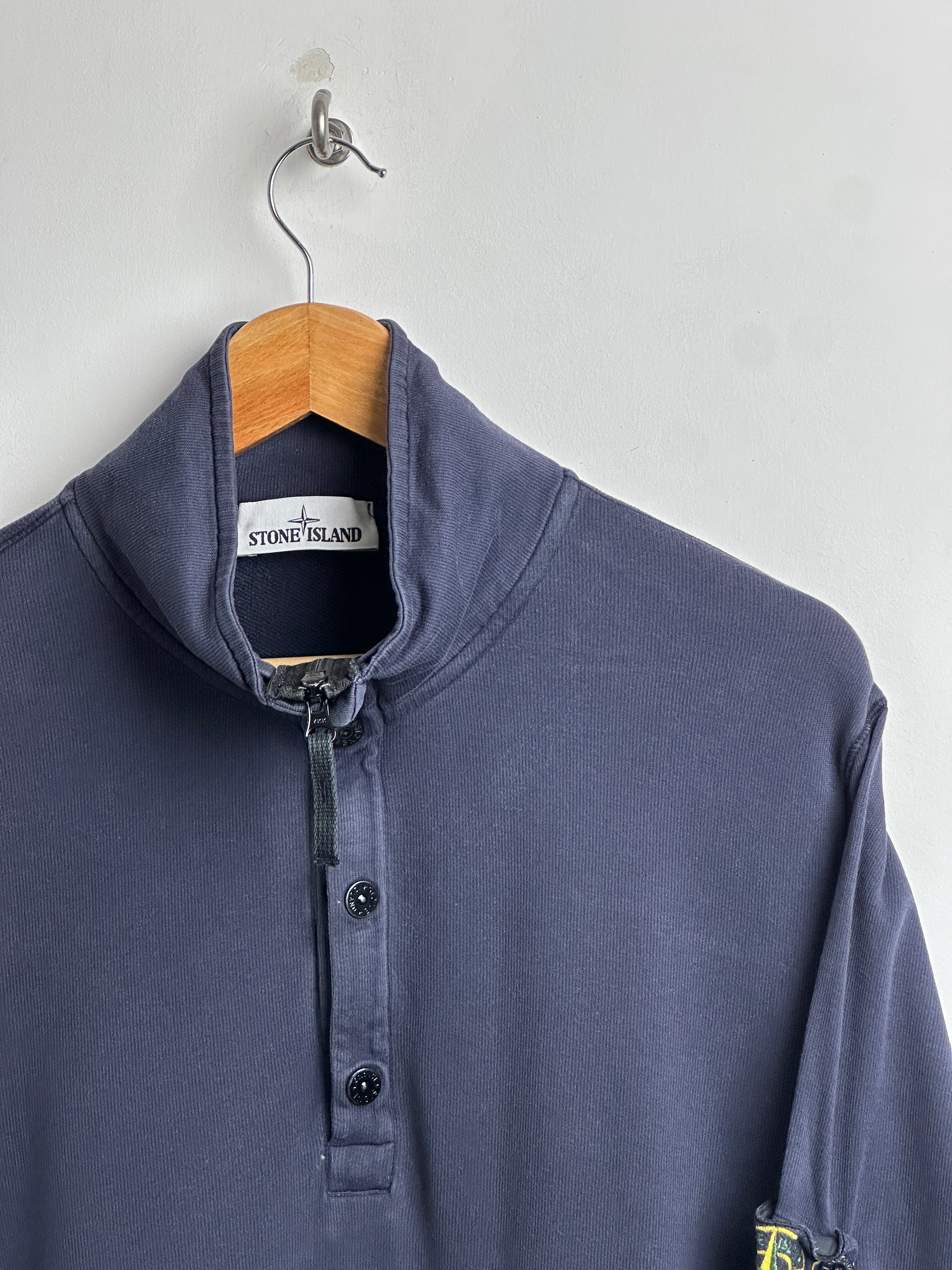 STONE ISLAND button up sweater in blue