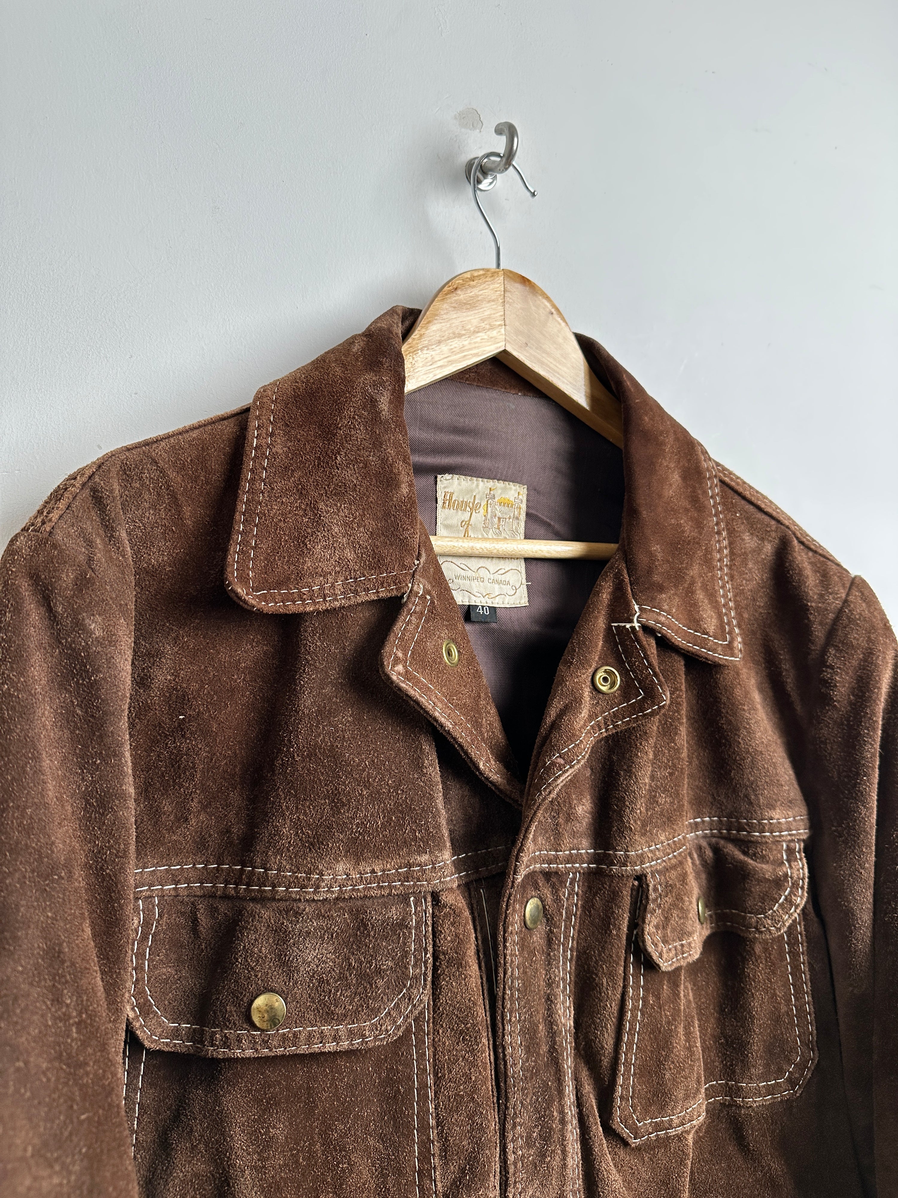 HOUSE PEERLESS vintage suede jacket - thrift.mt