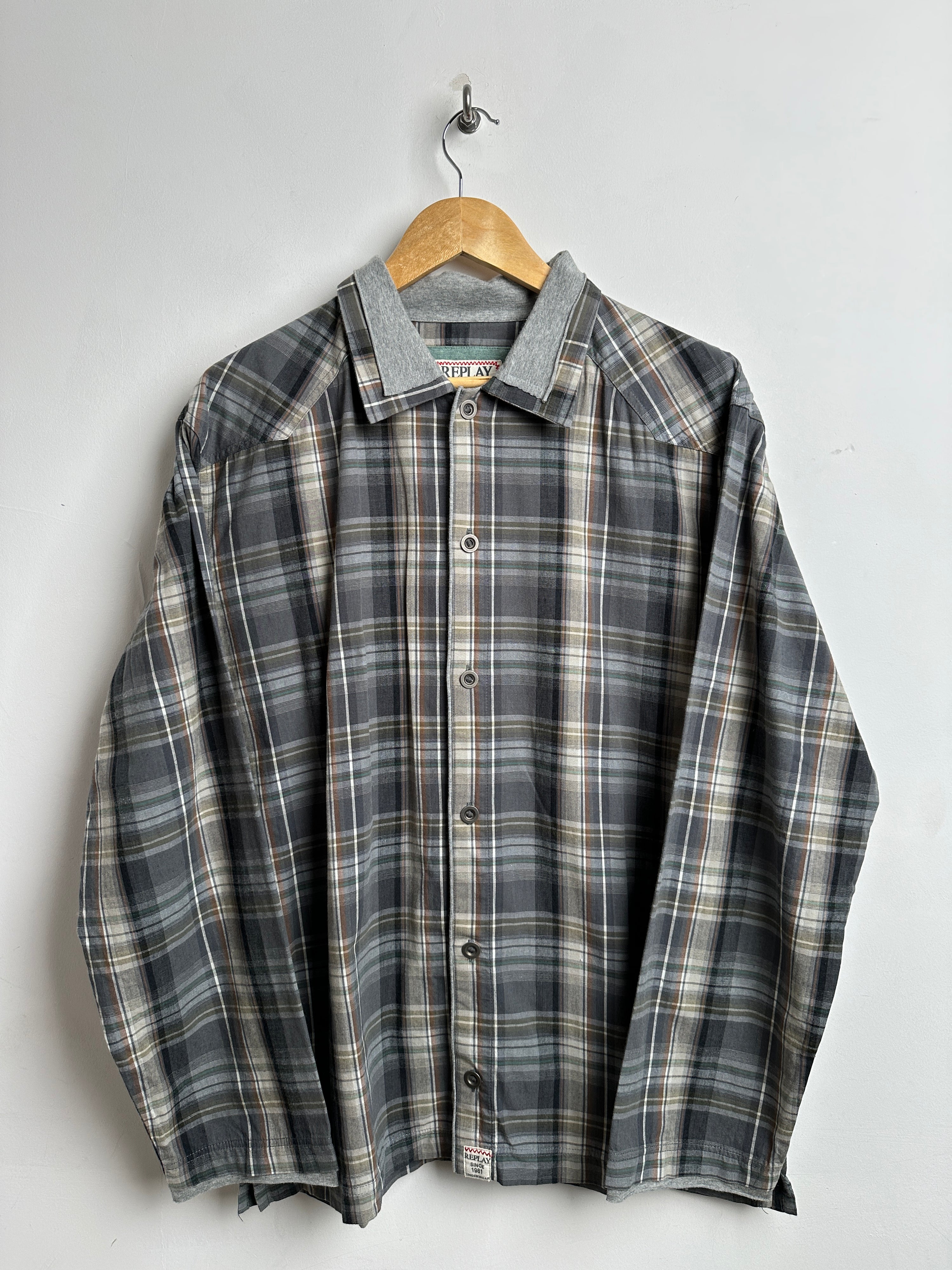 REPLAY checked long sleeve shirt