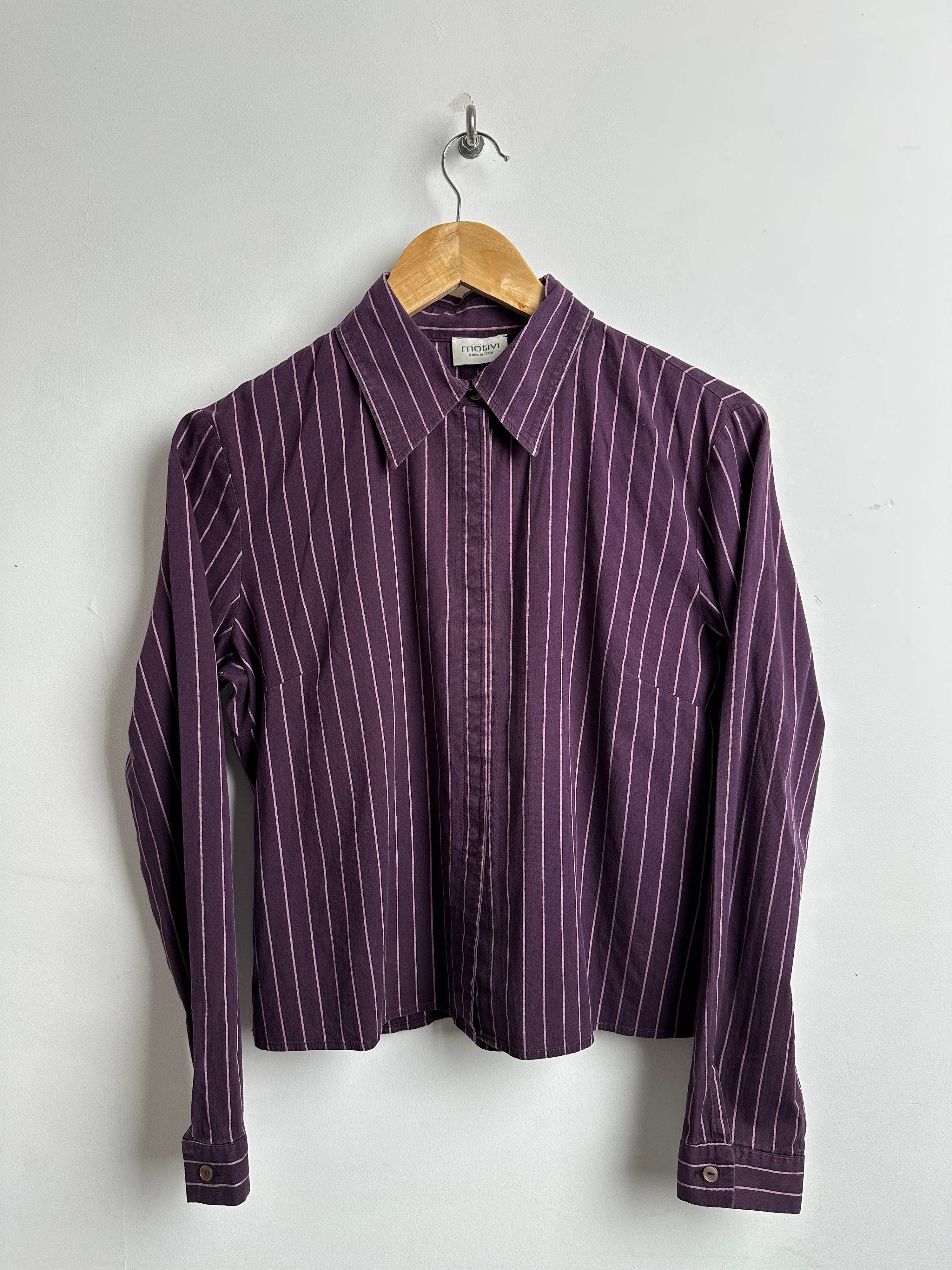 MOTIVI long sleeve shirt in purple with stripes - thrift.mt