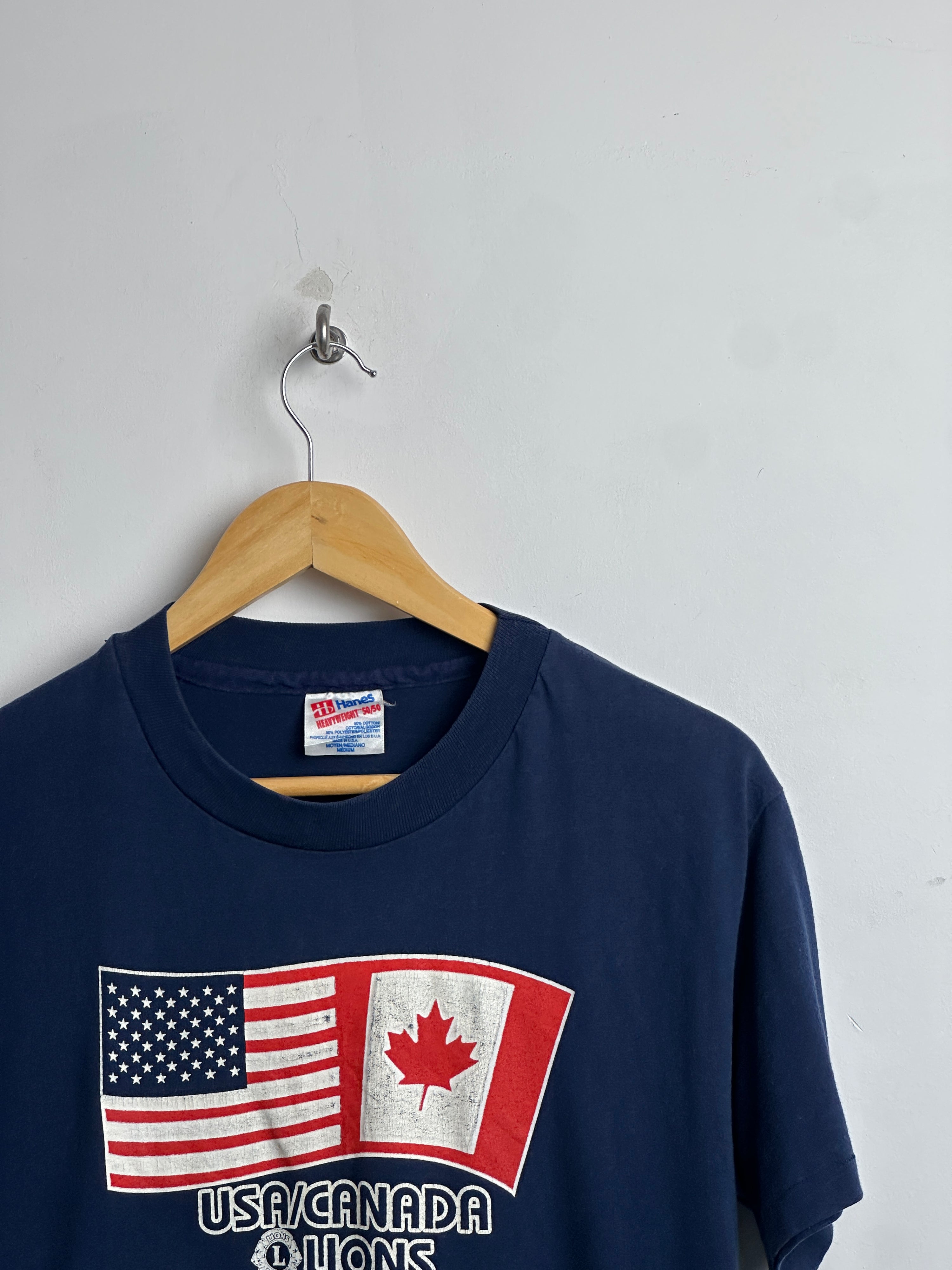 USA/CANADA LIONS short sleeve shirt in blue - thrift.mt