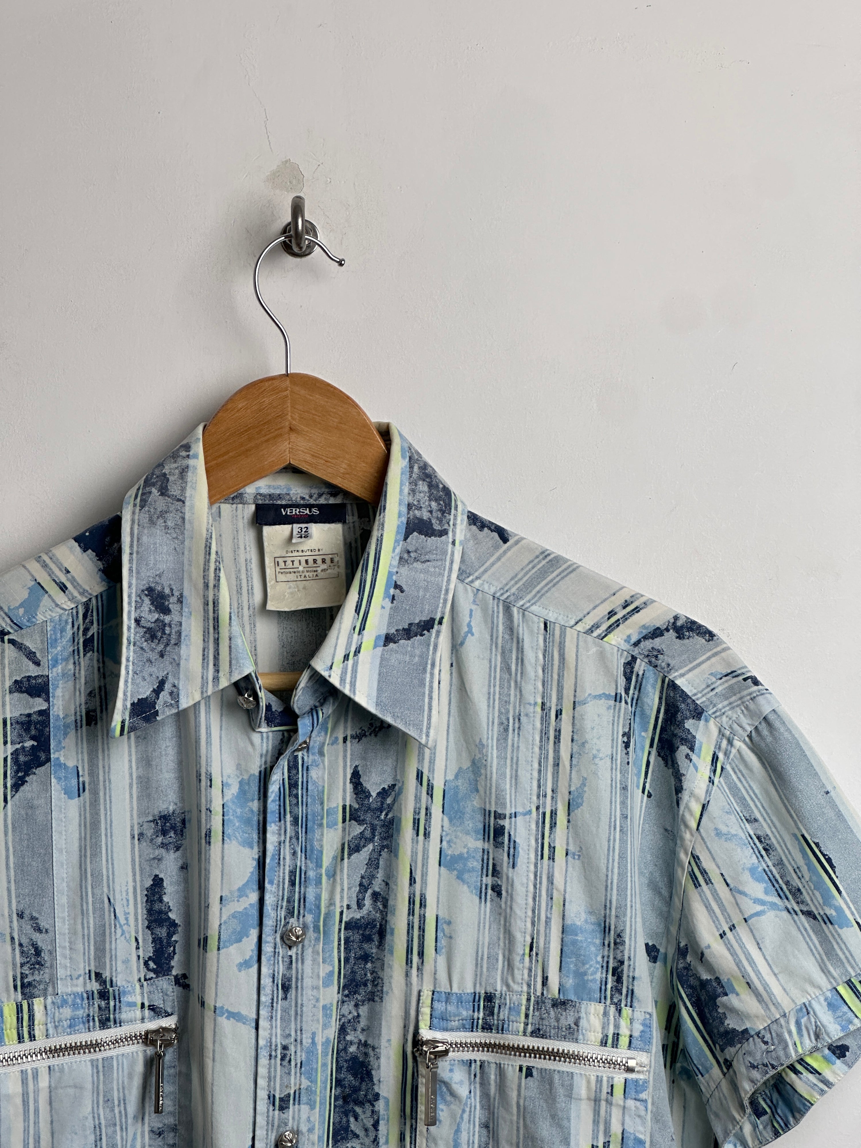 VERSACE short sleeve shirt in blue