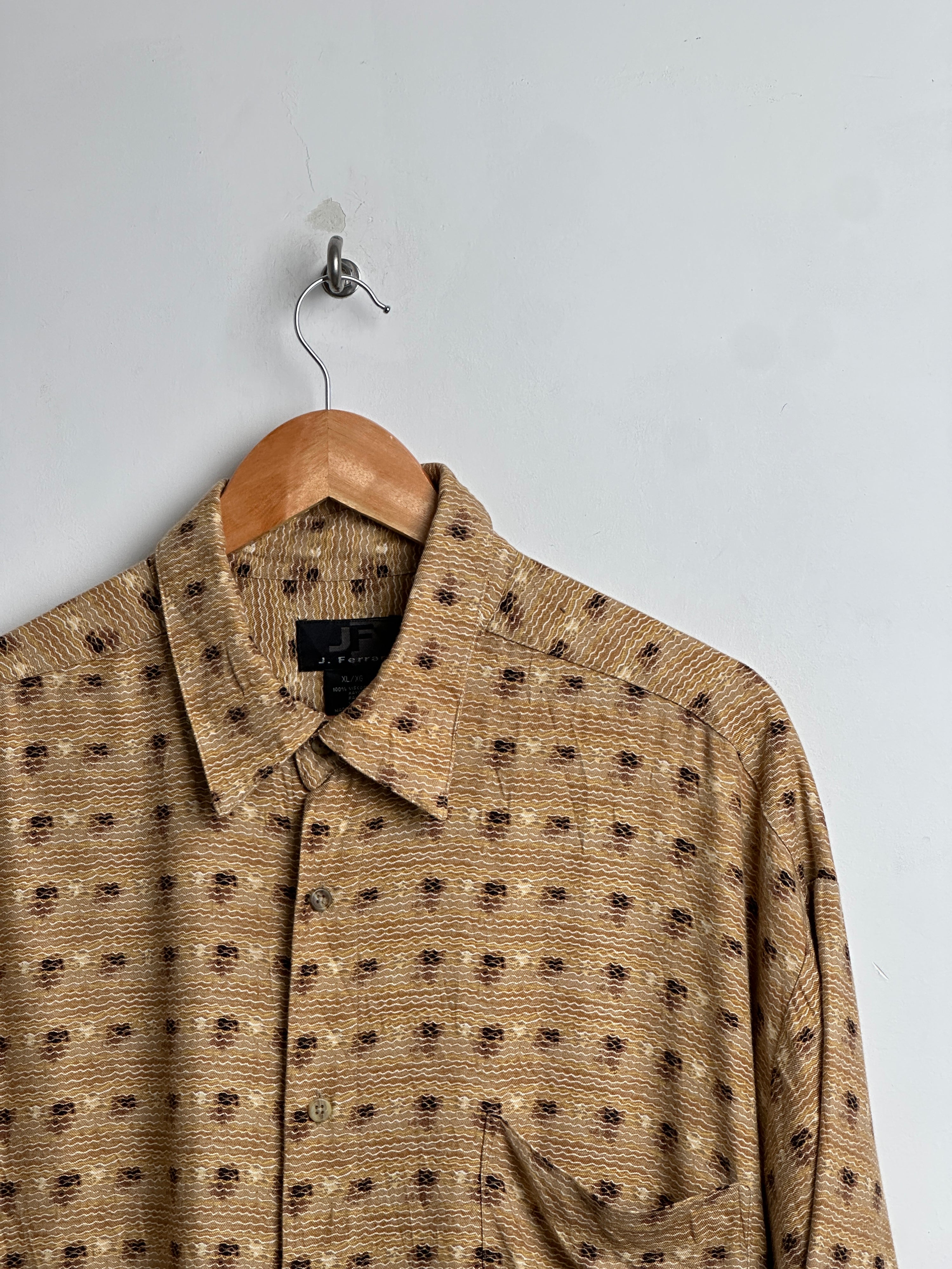 J.FERRAR short sleeve shirt in brown