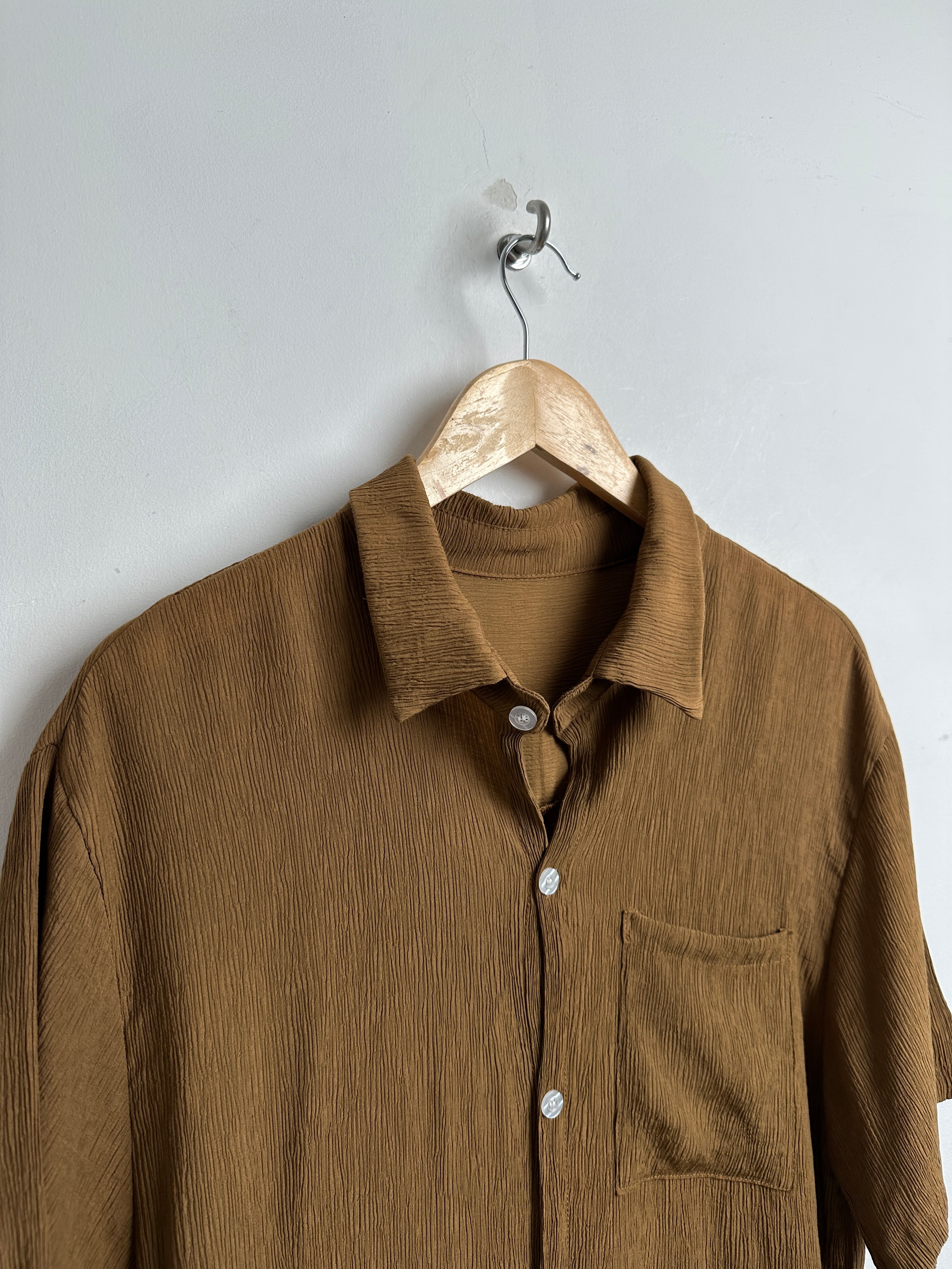 VINTAGE short sleeve shirt in brown