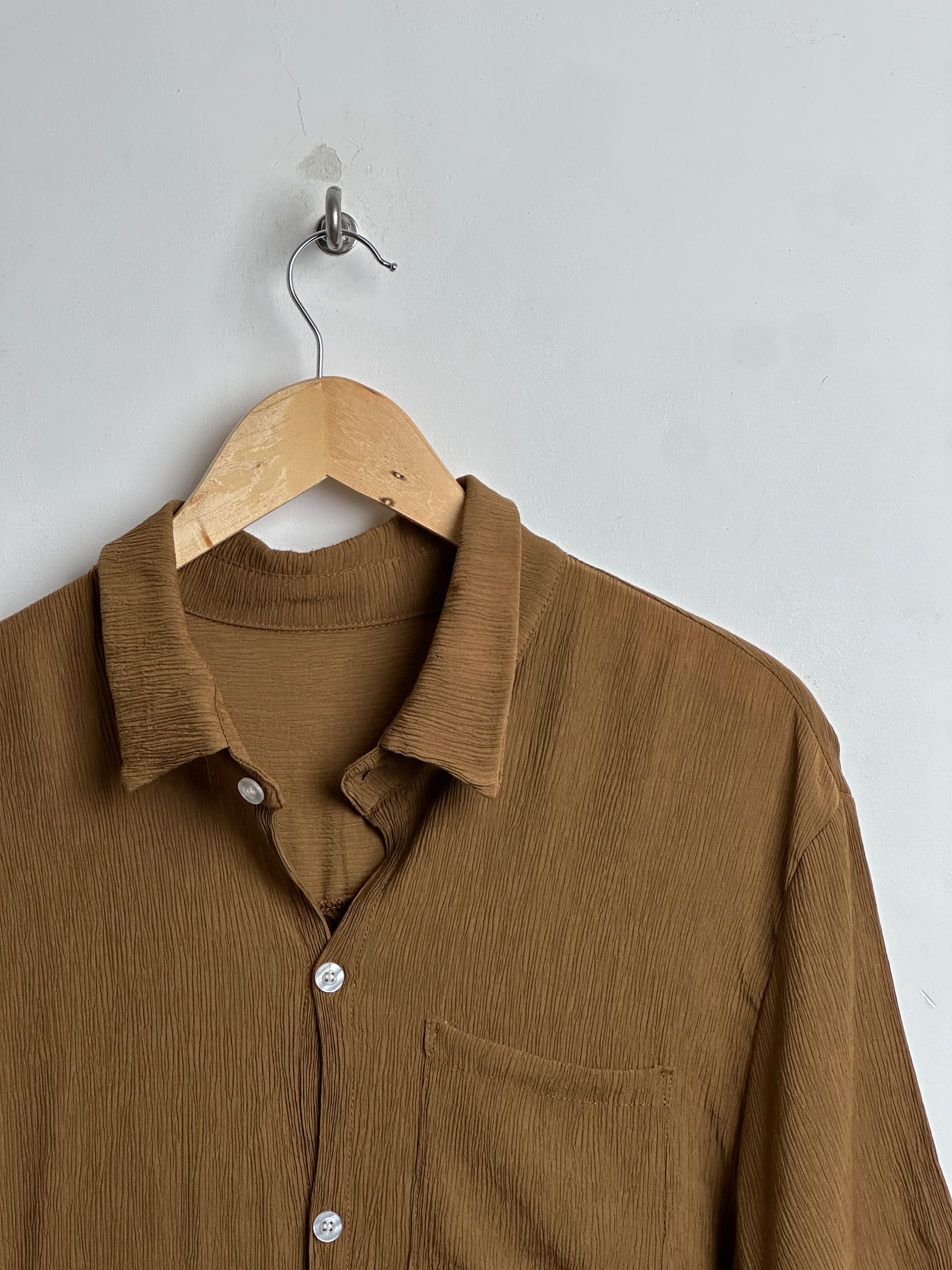 VINTAGE short sleeve shirt in brown