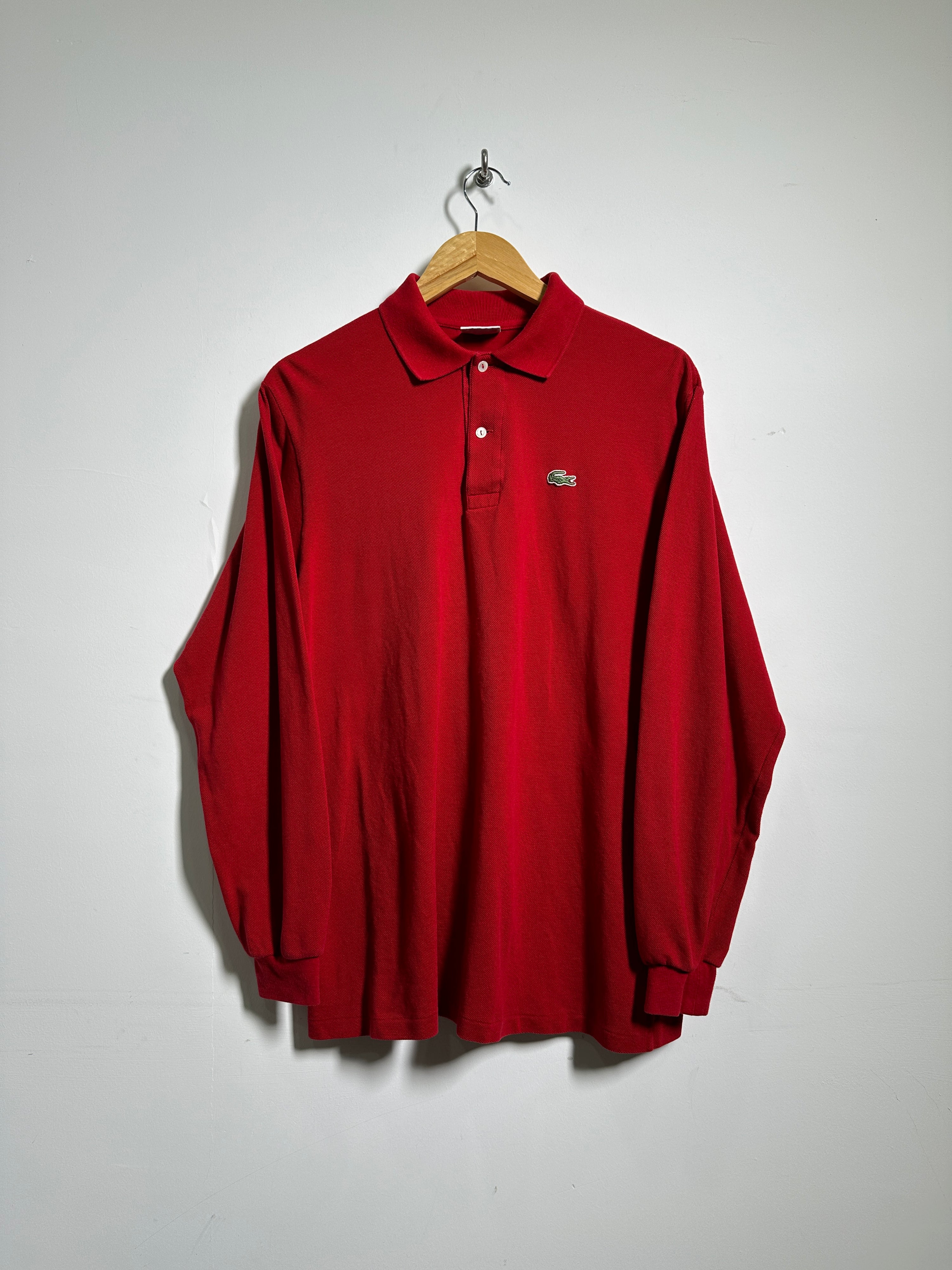 LACOSTE long-sleeve poloshirt in red