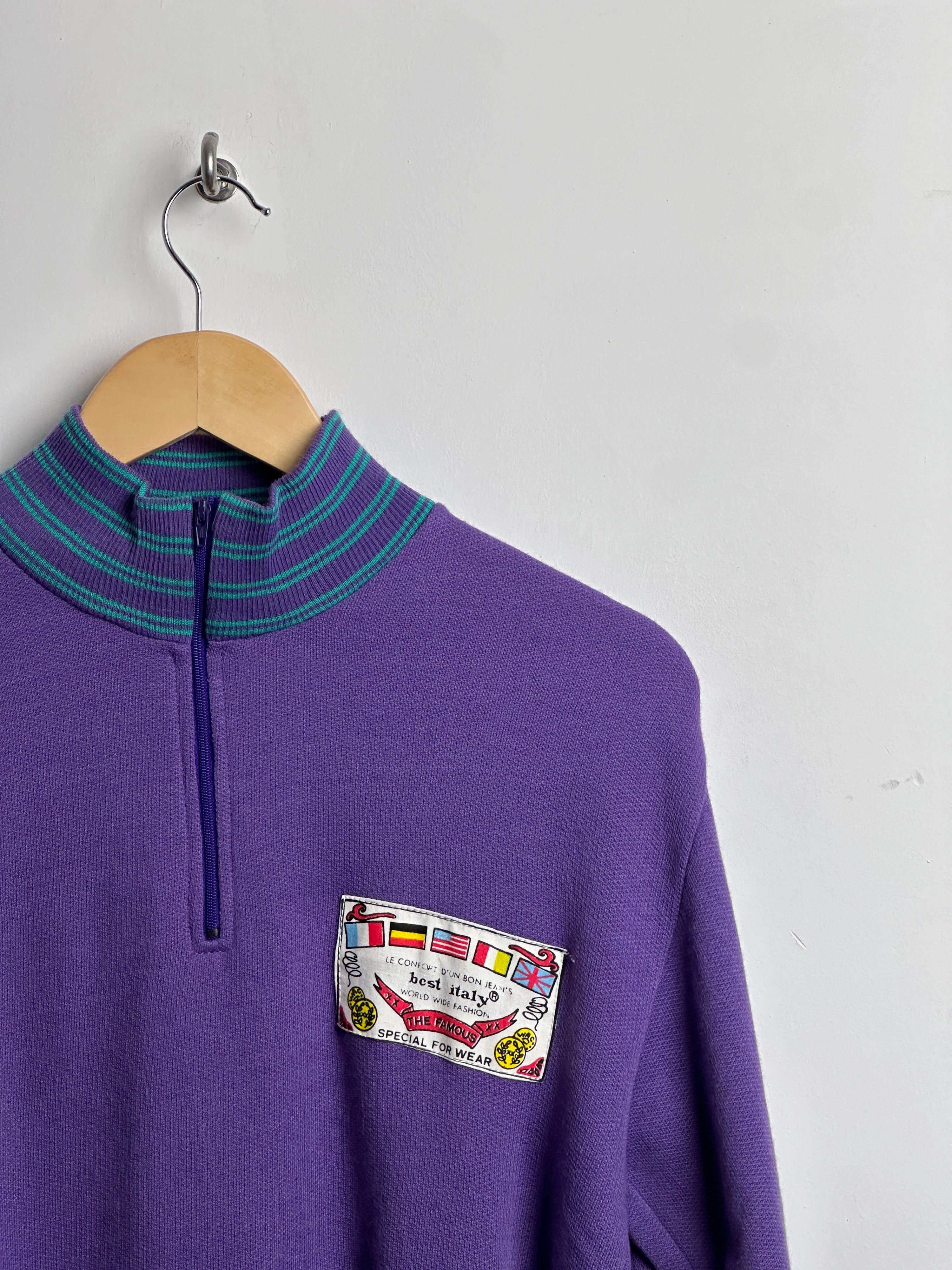 Vintage Damiani quarter zip in purple