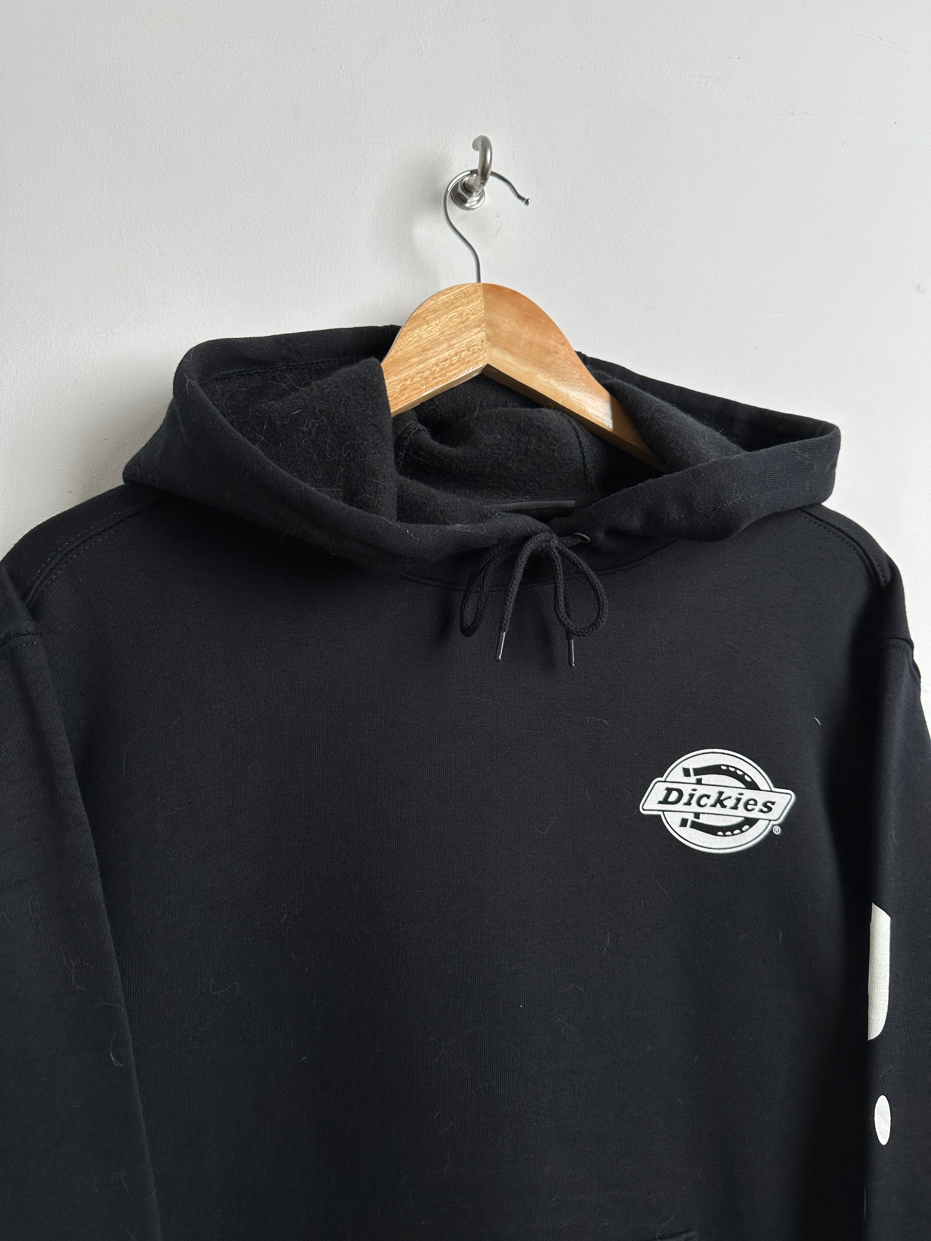 DICKIES hoodie with spellout logo on sleeve in black