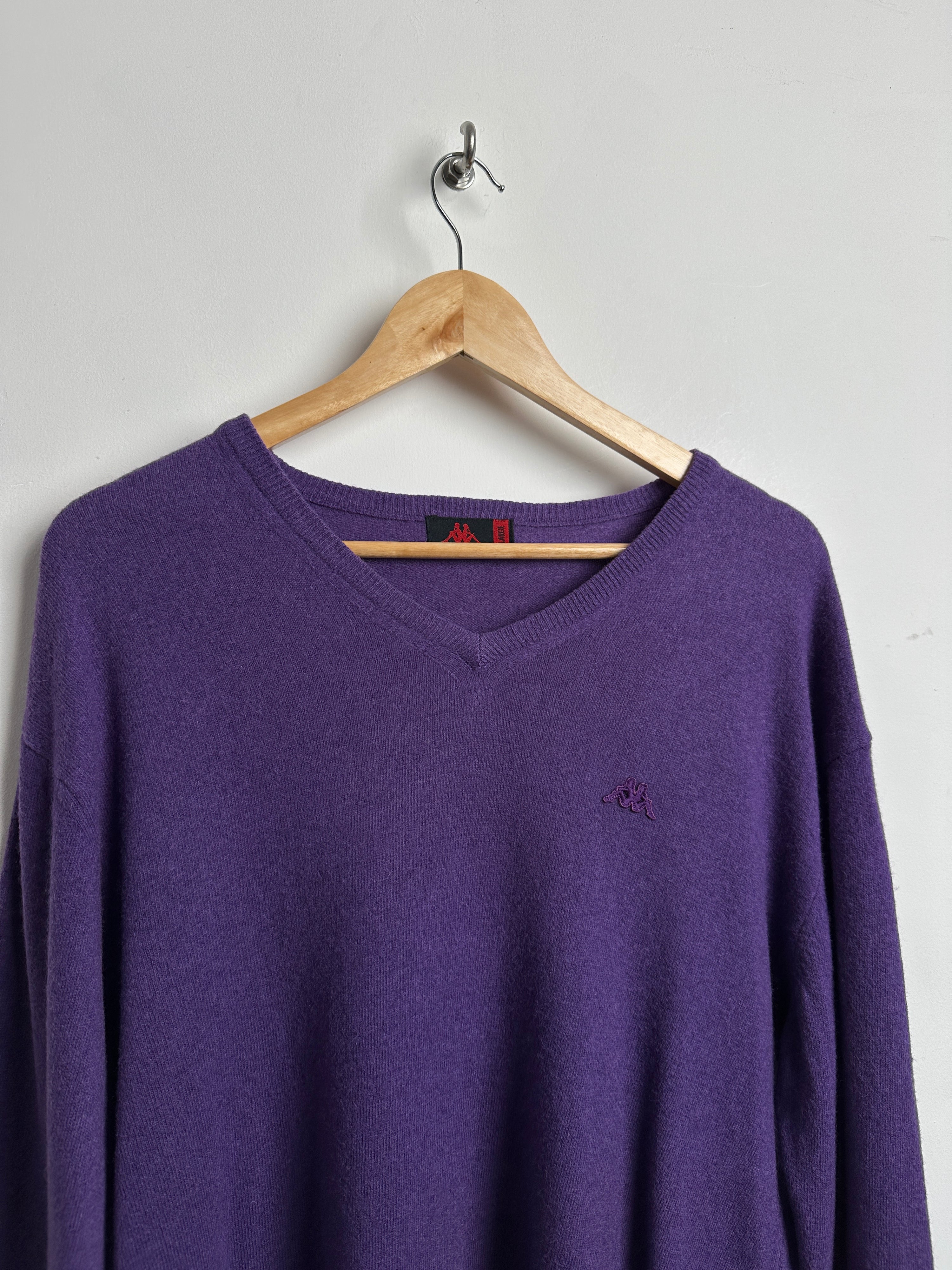 KAPPA Vintage knit sweater in purple (v-neck)