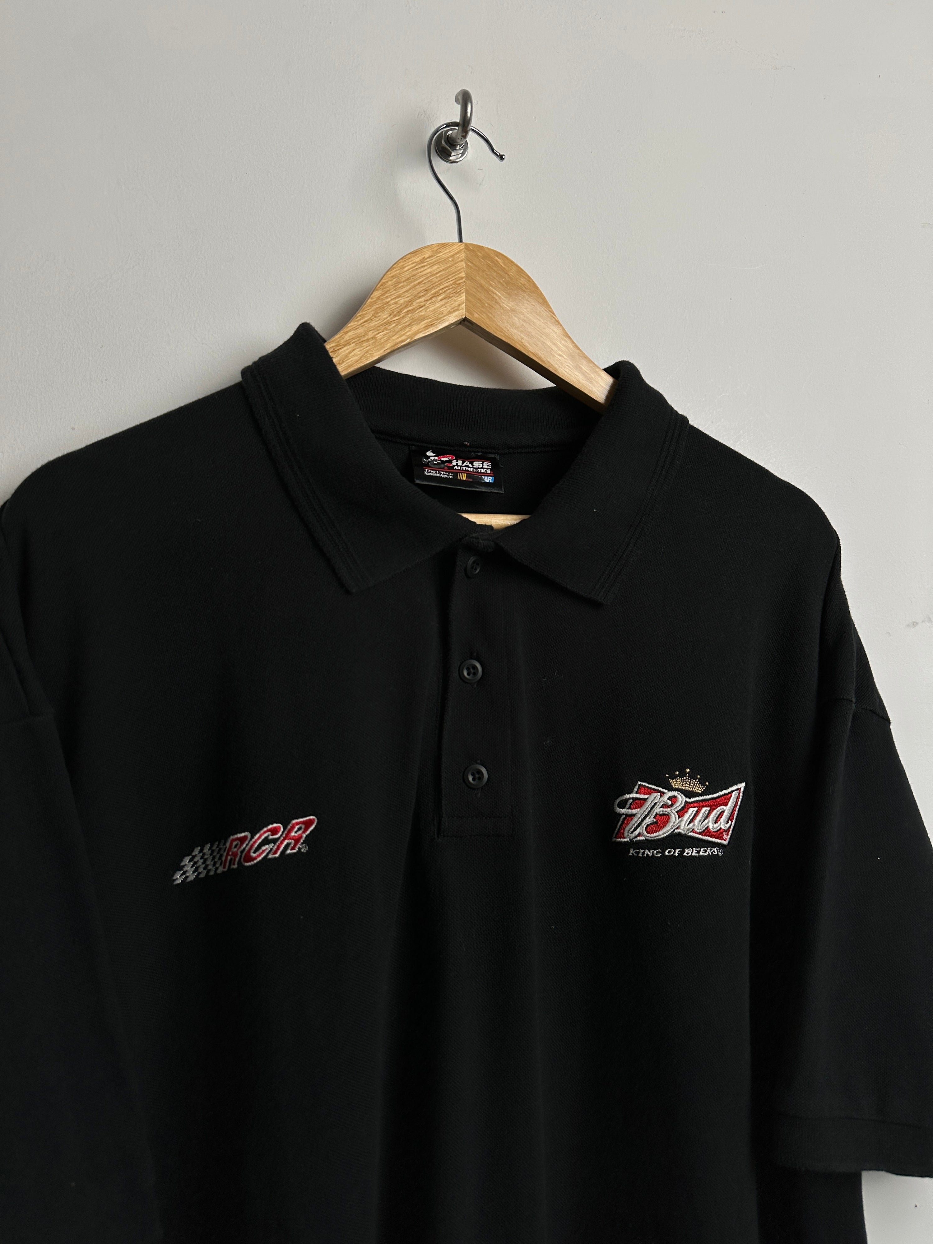 Racing Poloshirt in black with Budweiser branding