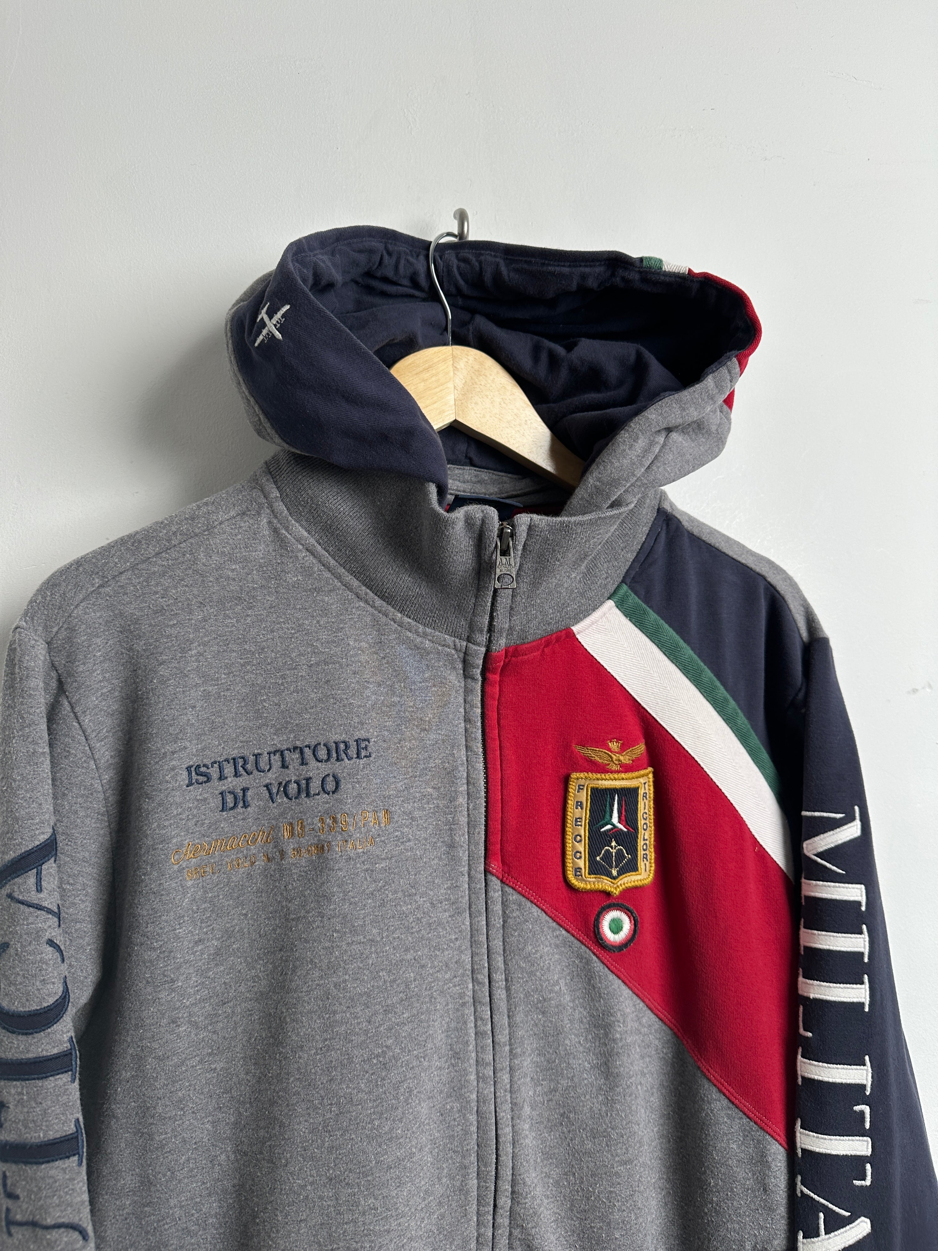 Aeronautica Militare zip up in grey and blue