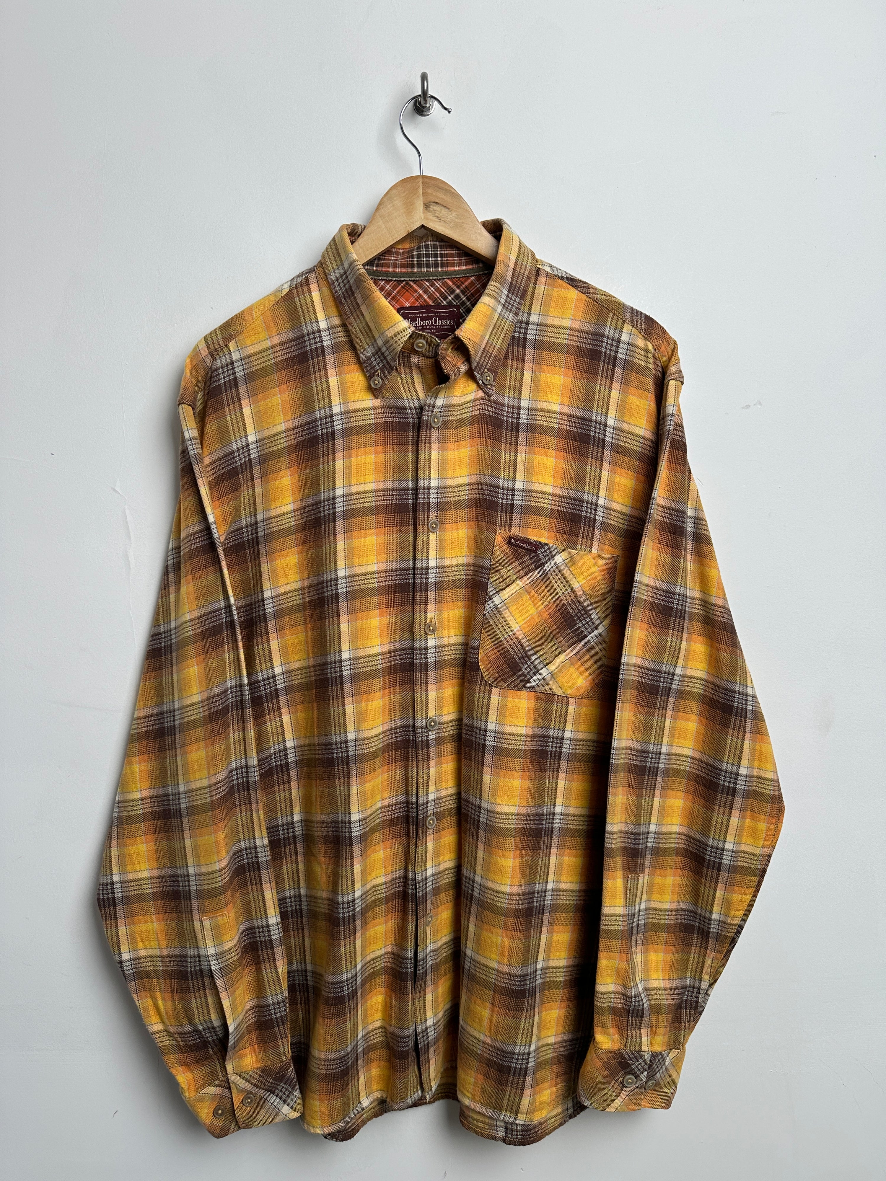 Marlboro Classics checked flannel shirt in yellow