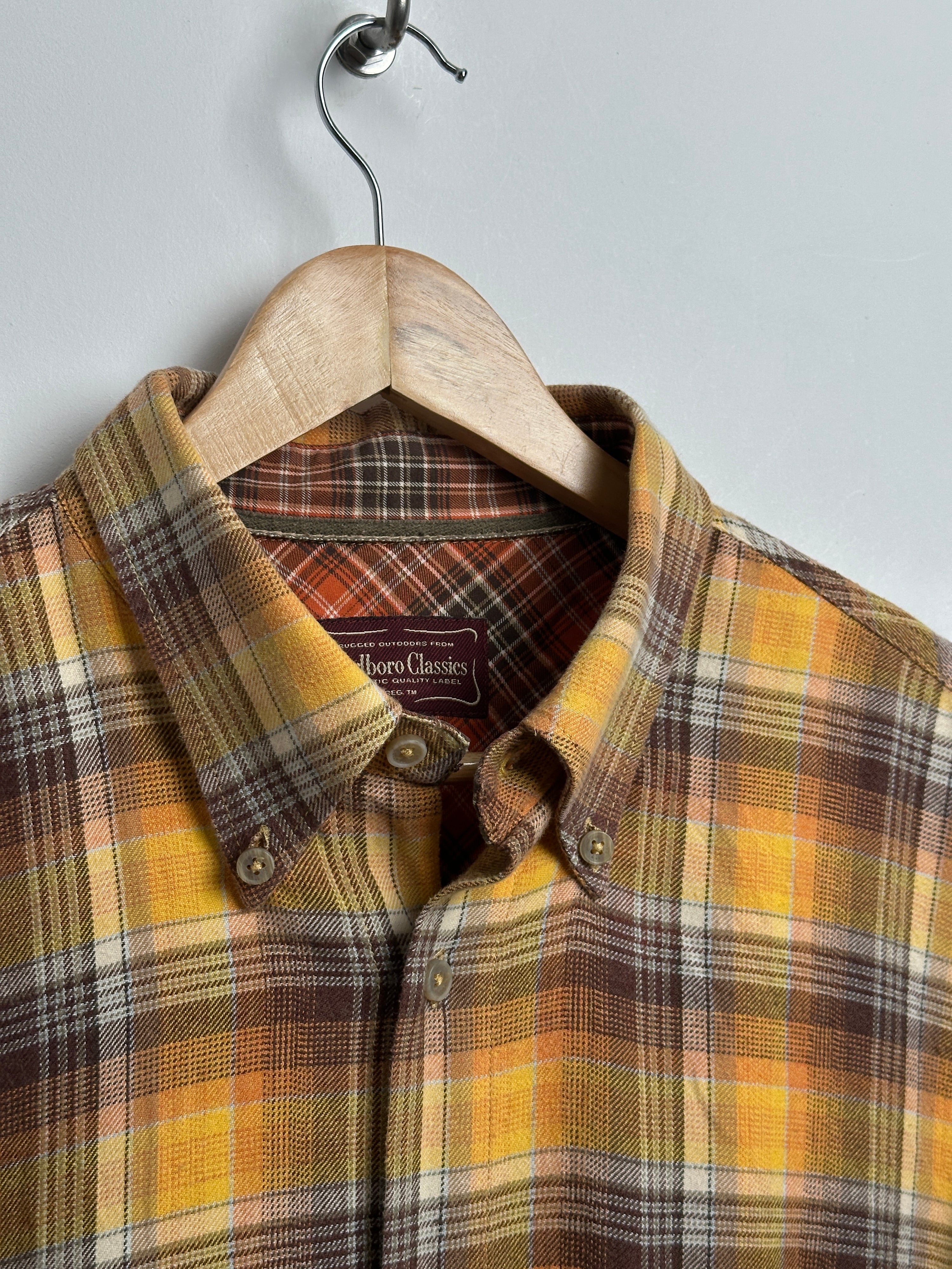 Marlboro Classics checked flannel shirt in yellow