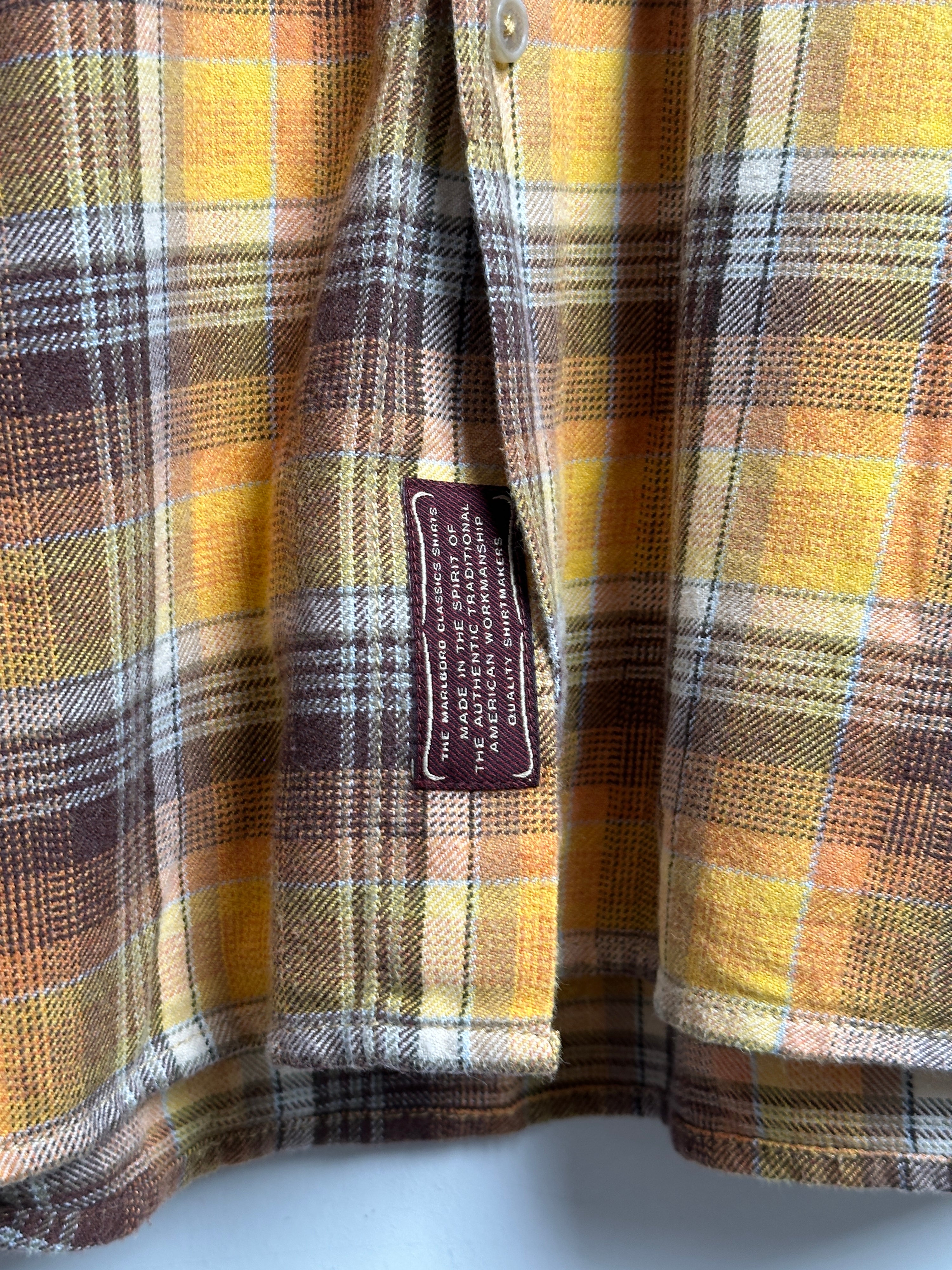 Marlboro Classics checked flannel shirt in yellow