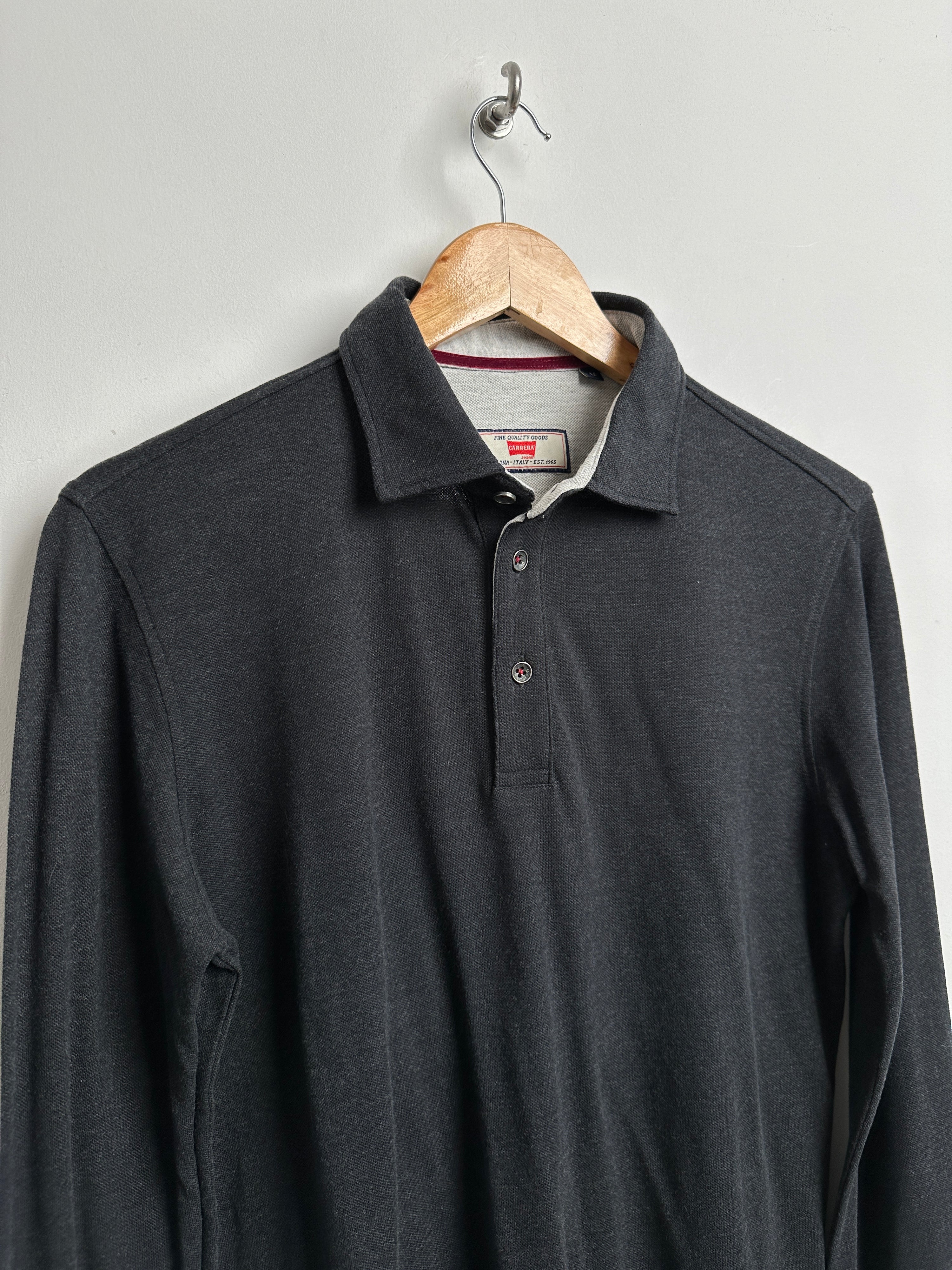 Carrera long-sleeve polo shirt in dark grey