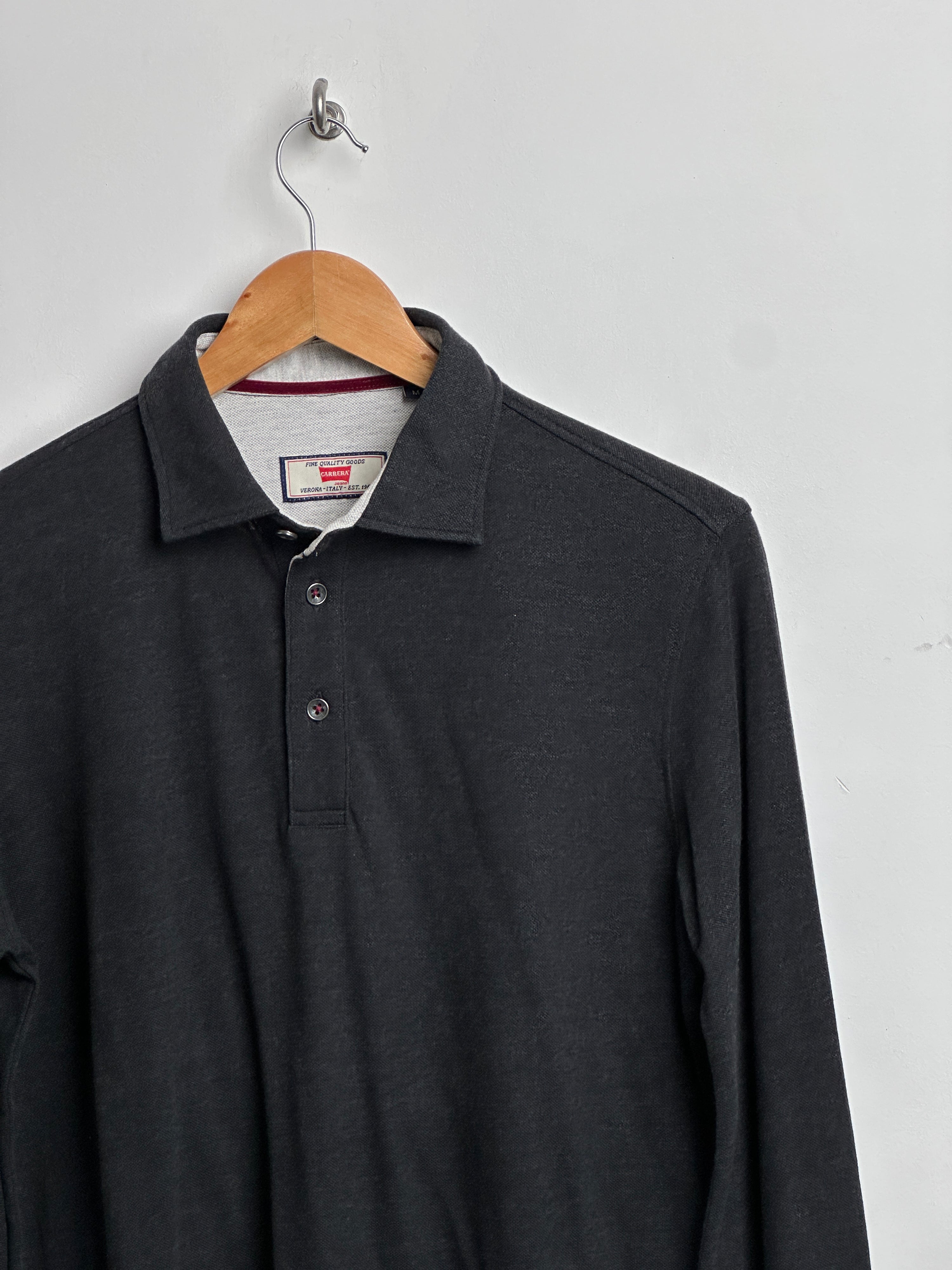 Carrera long-sleeve polo shirt in dark grey