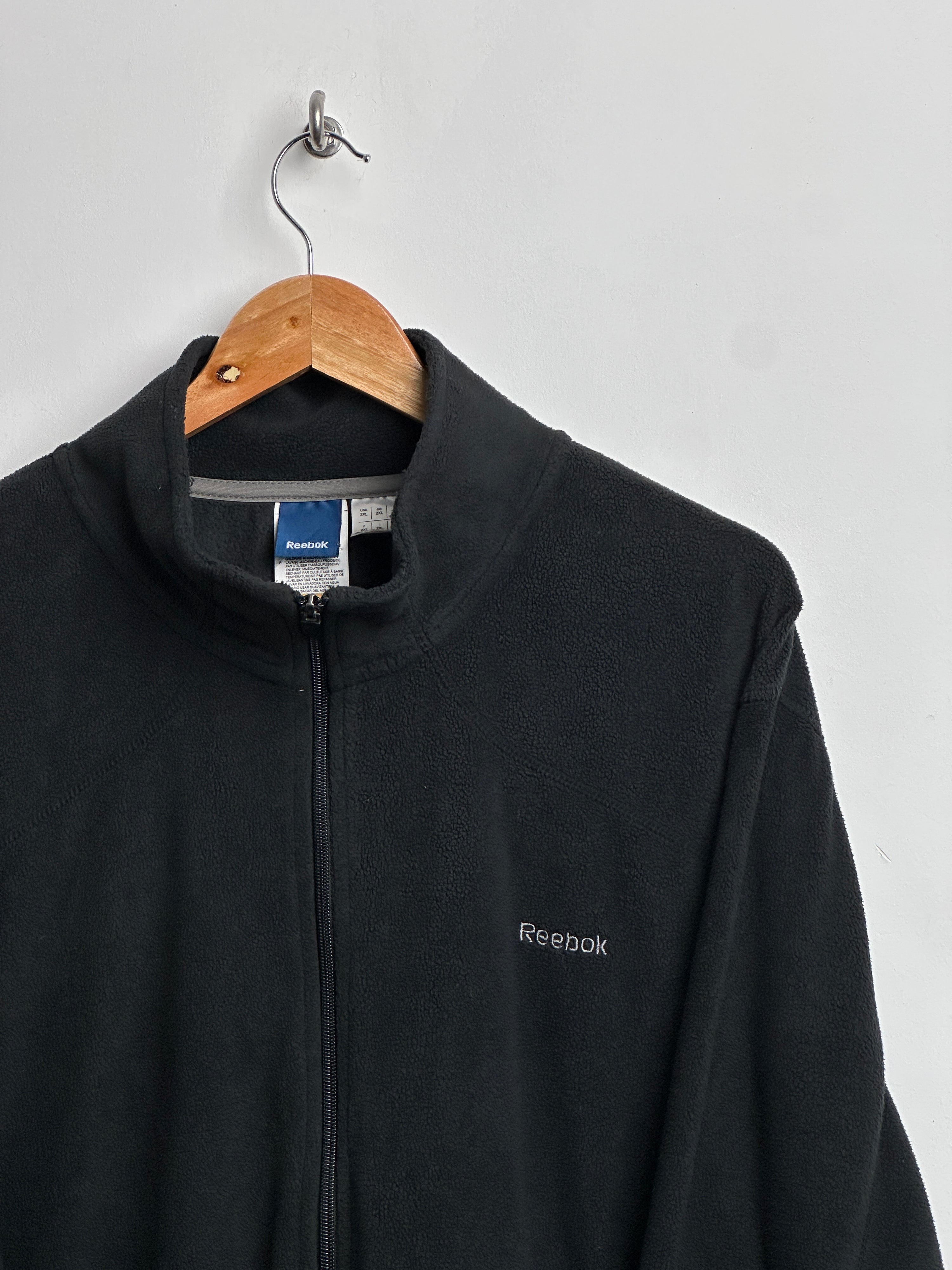 Reebok fleece zip up in black