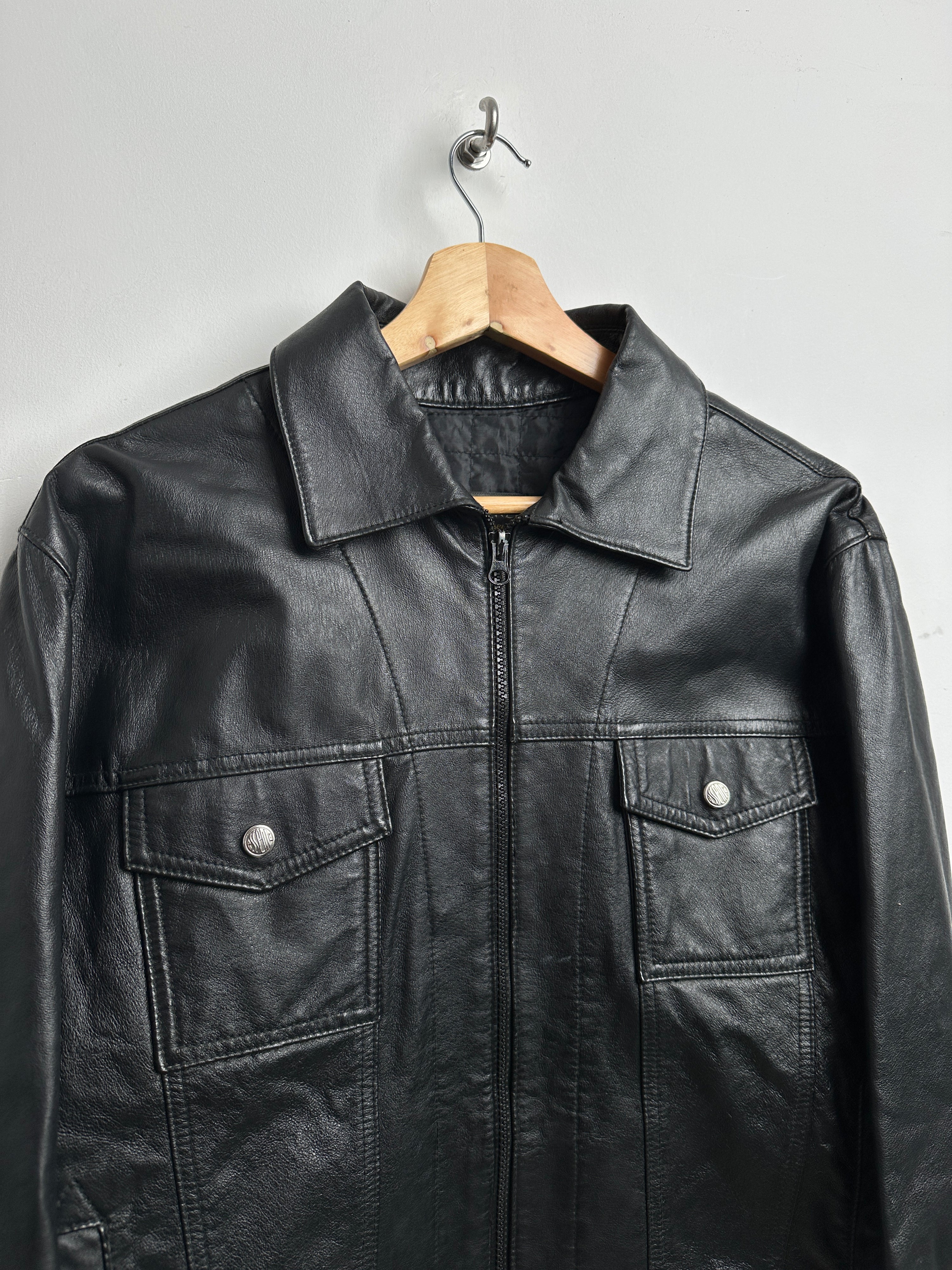 Essenza black leather jacket