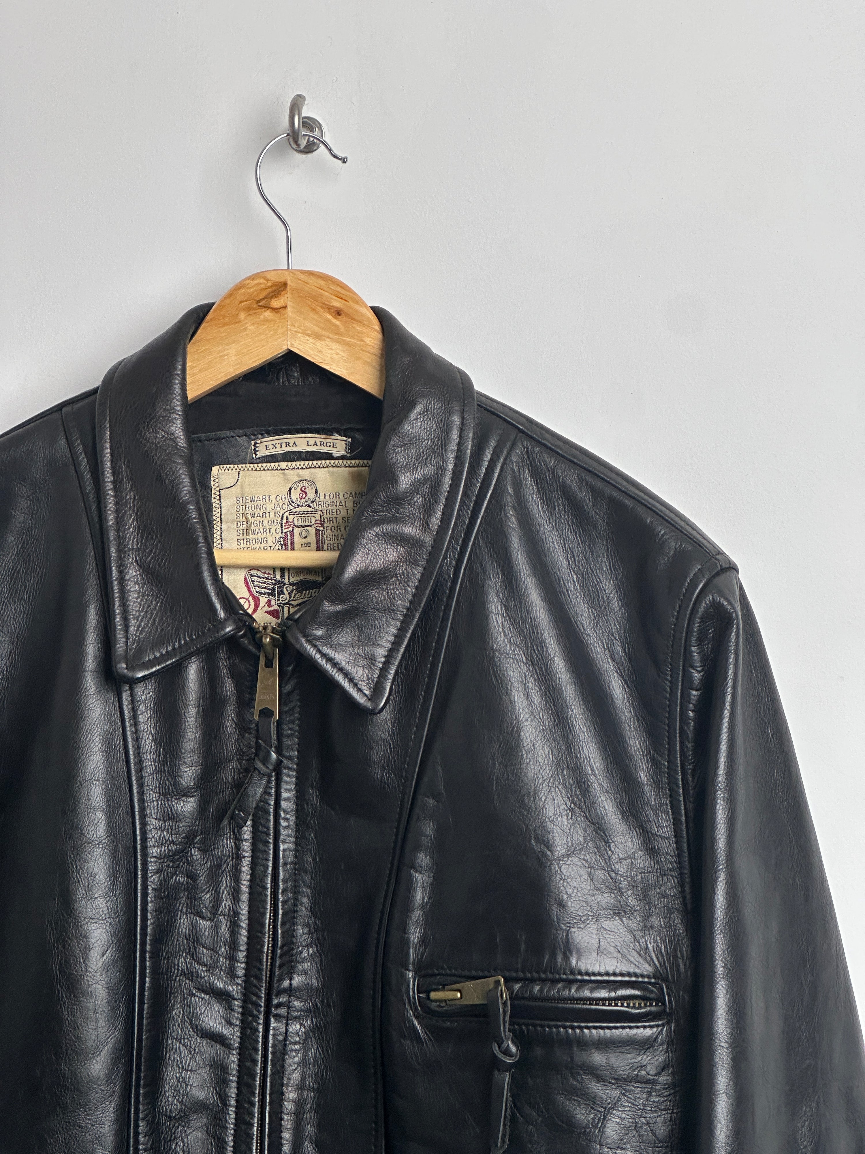 Stewart black leather jacket