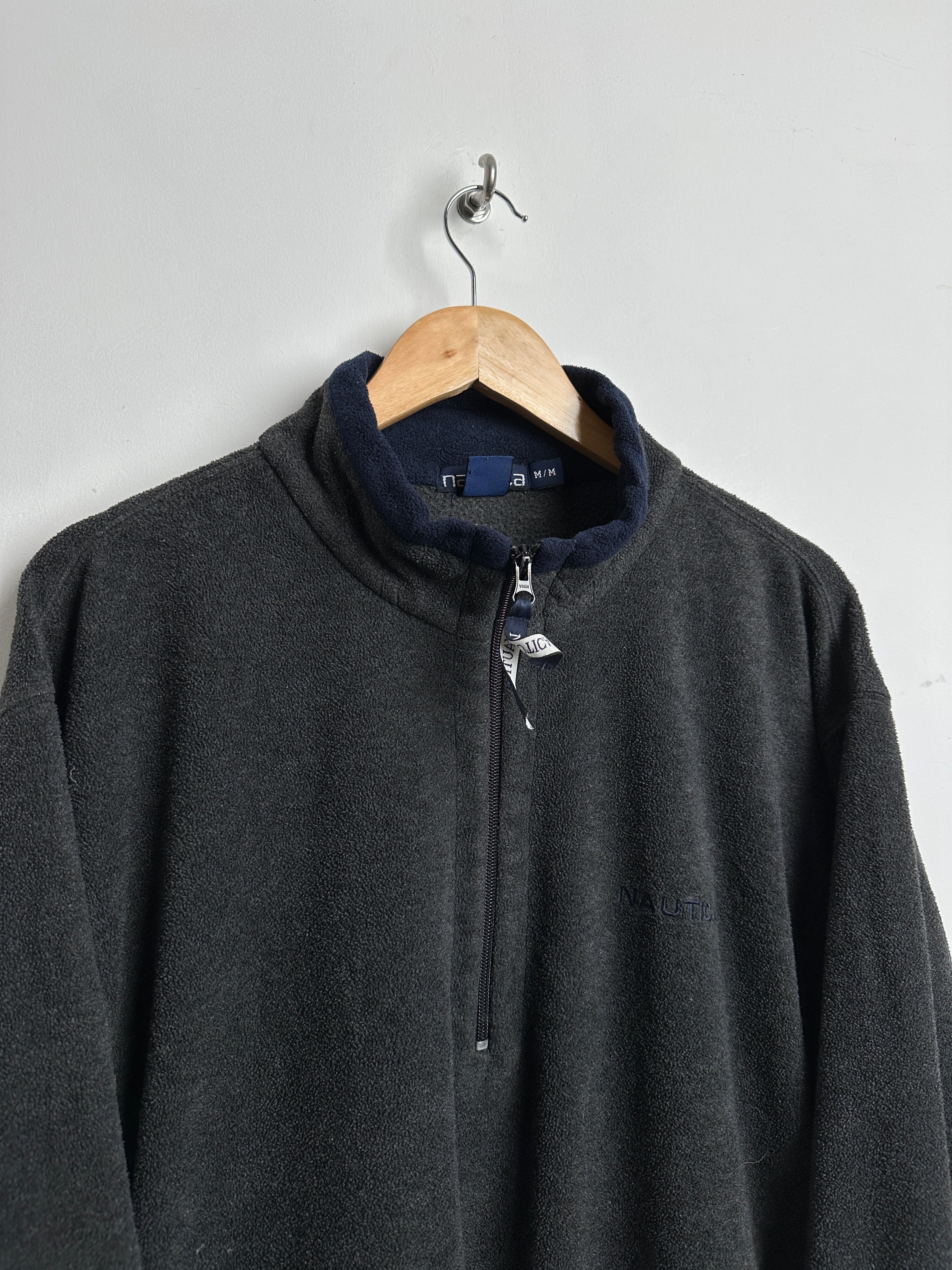 nautica quarter zip fleece in grey