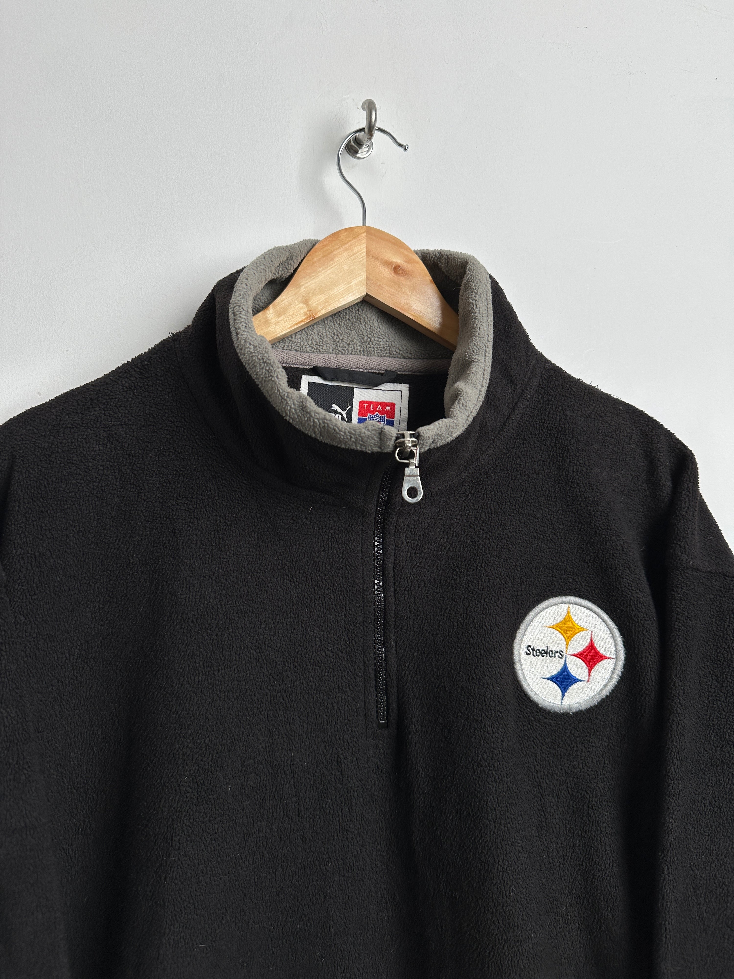 PUMA NFL fleece quarter zip in black