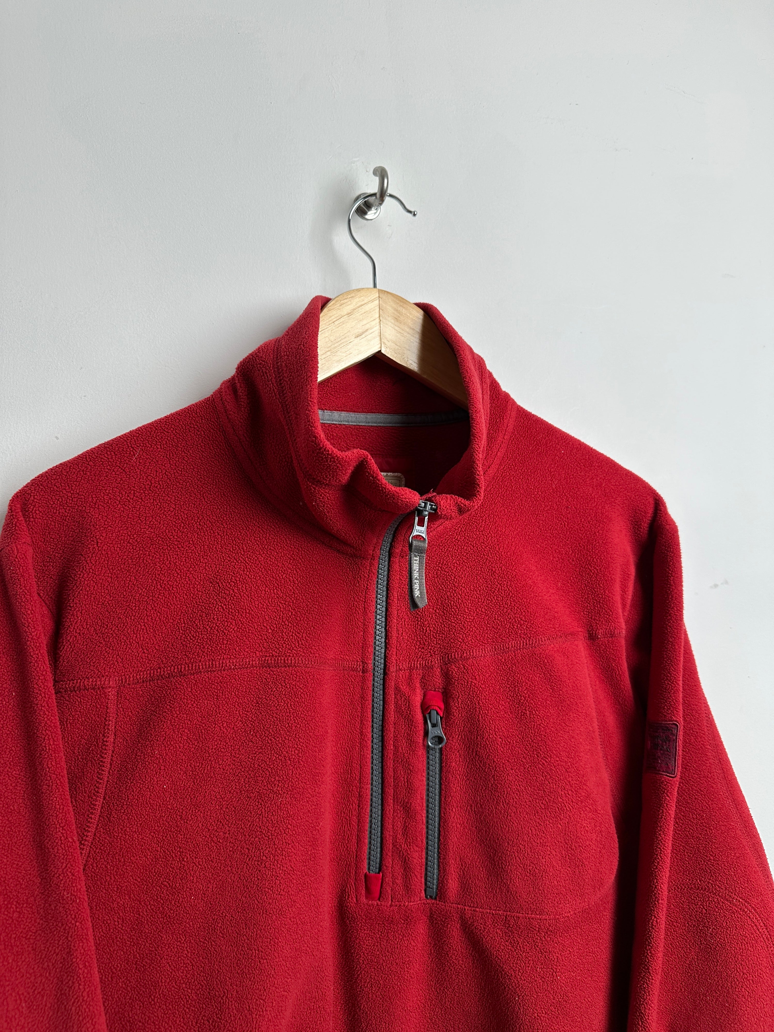 THINK PINK 90s quarter zip fleece in red