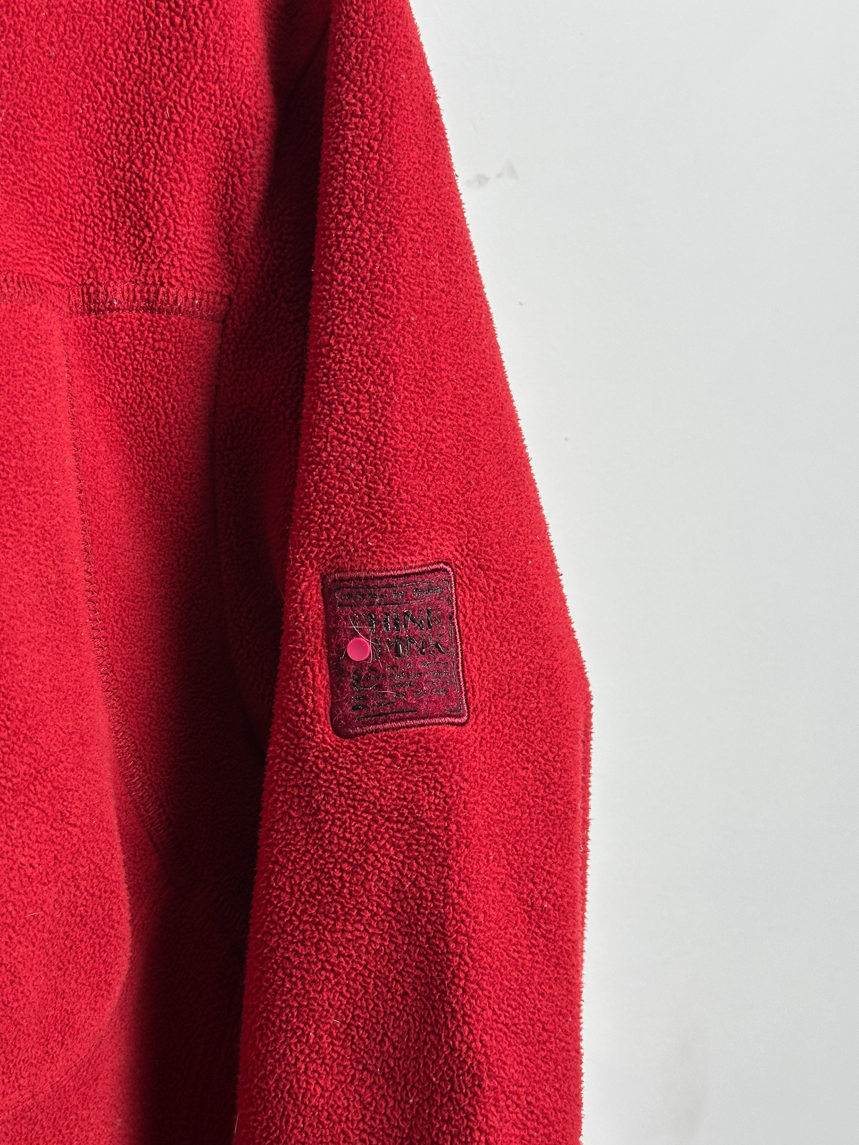 THINK PINK 90s quarter zip fleece in red