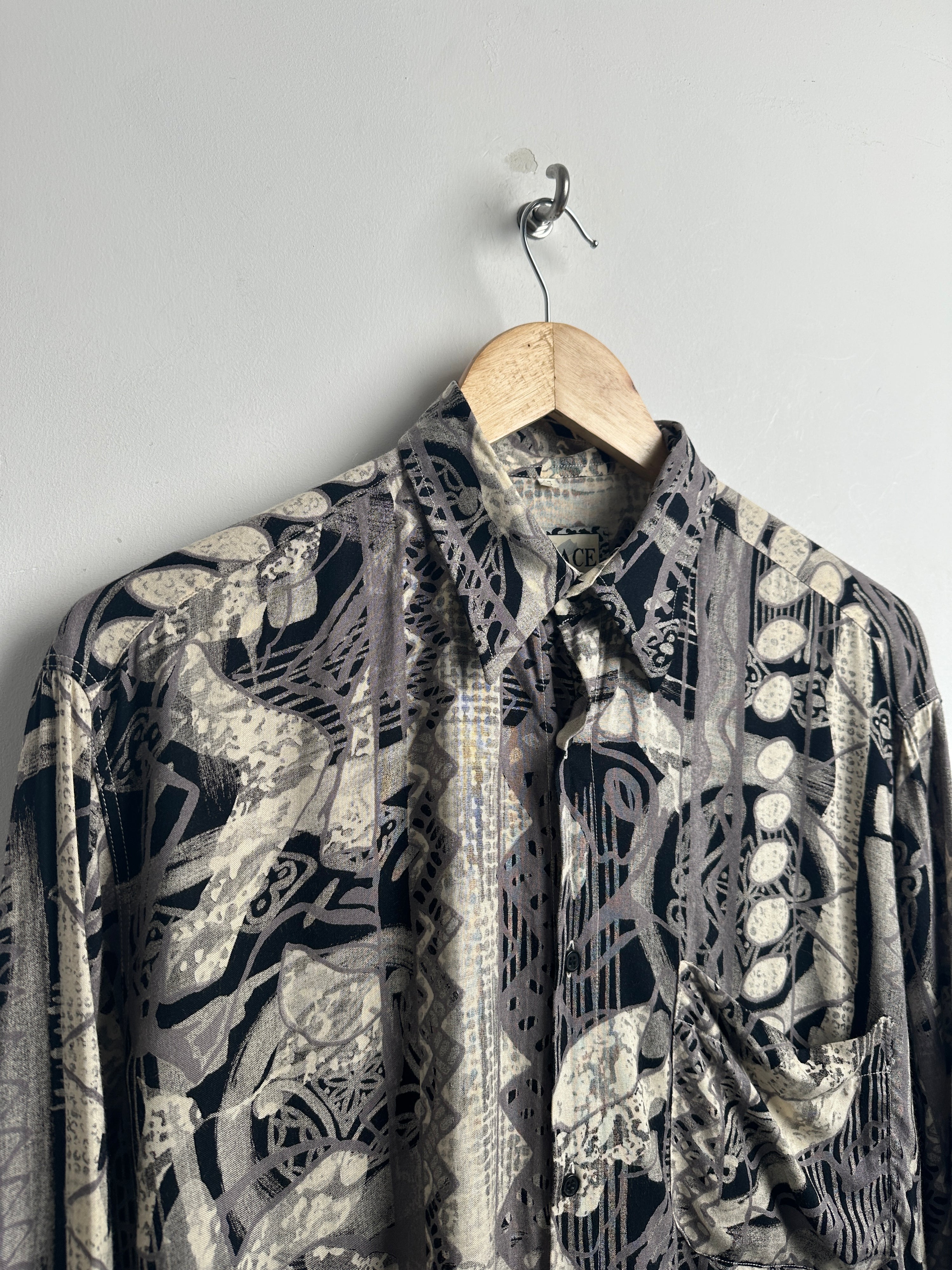 VIVACE long-sleeve shirt with grey patterns