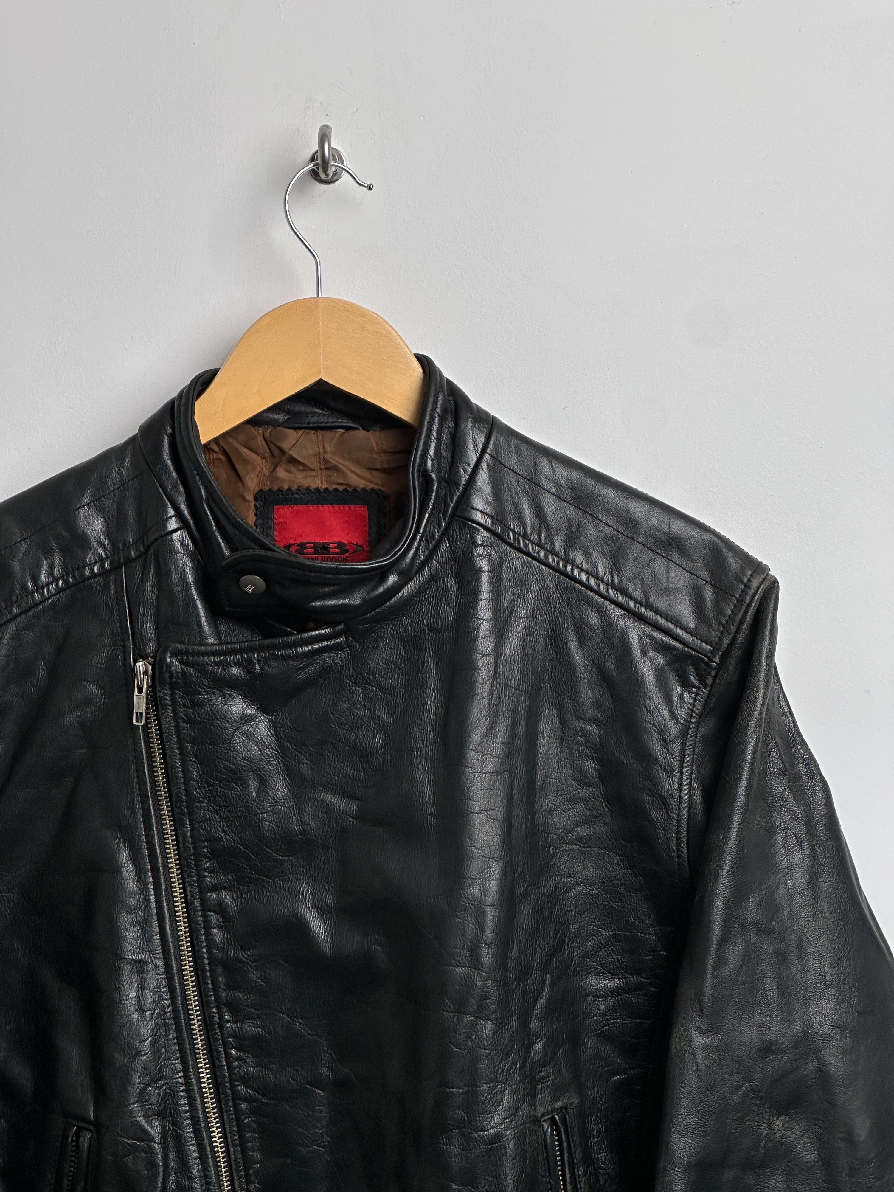 BOMB BOOGIE zip up leather jacket