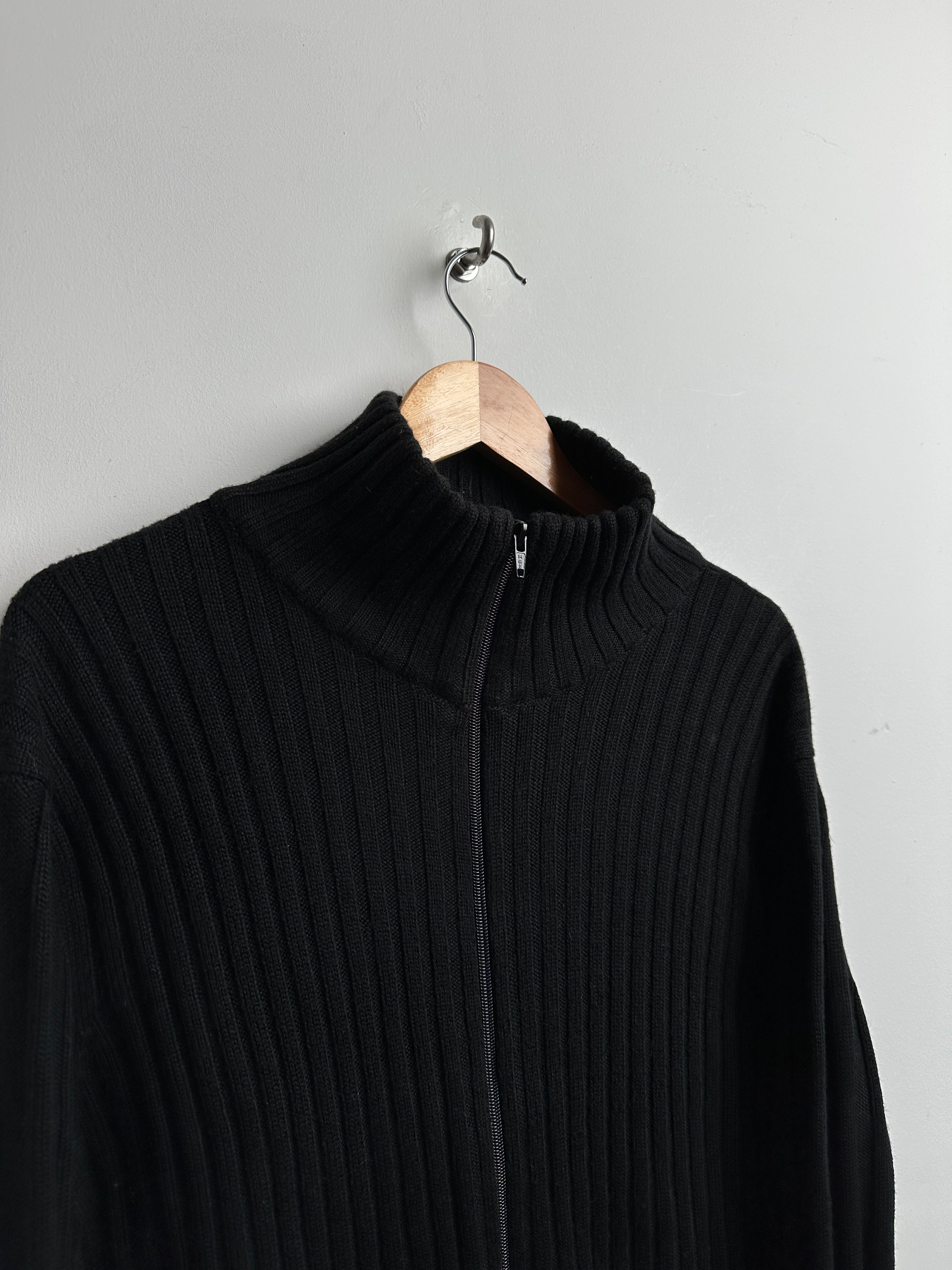 Sevres black knit zip up