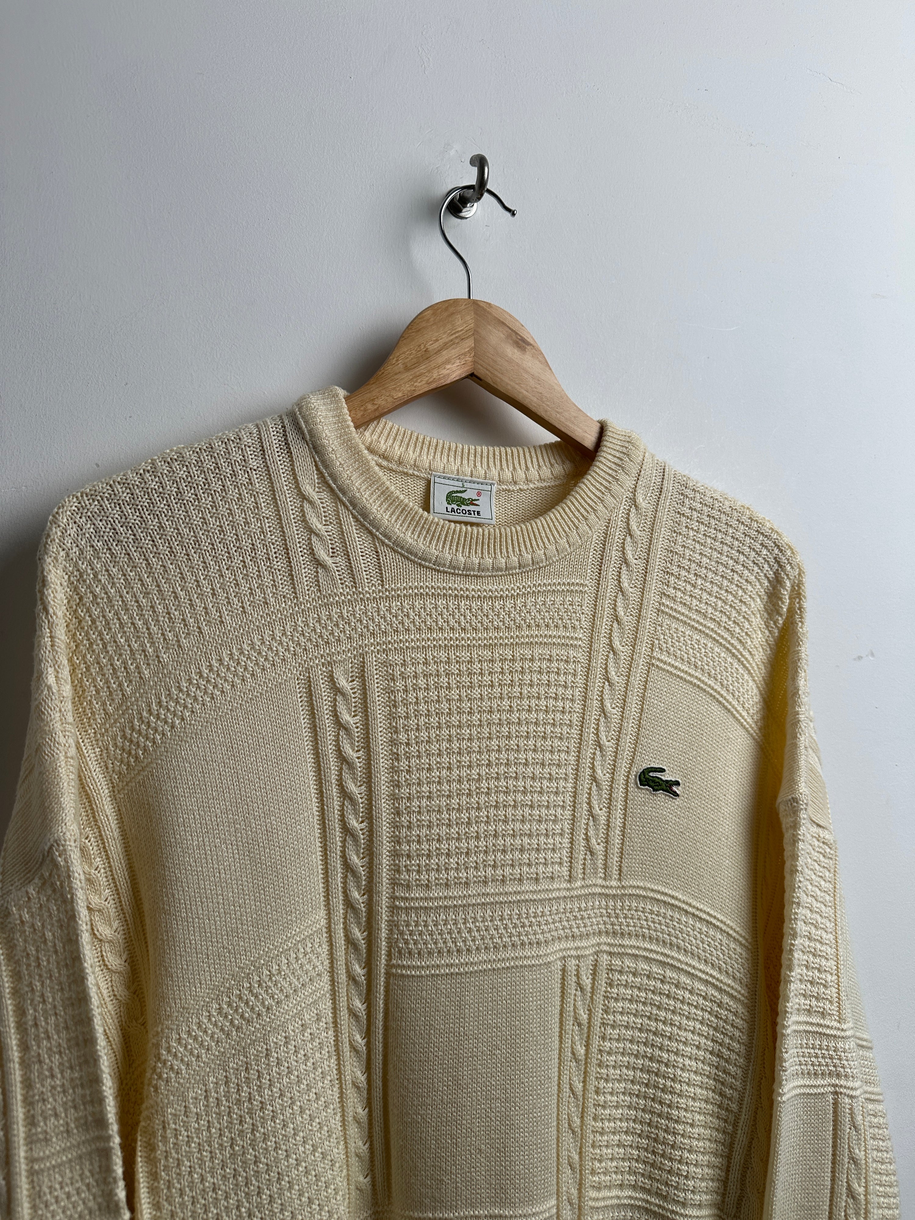 LACOSTE knit sweater in cream