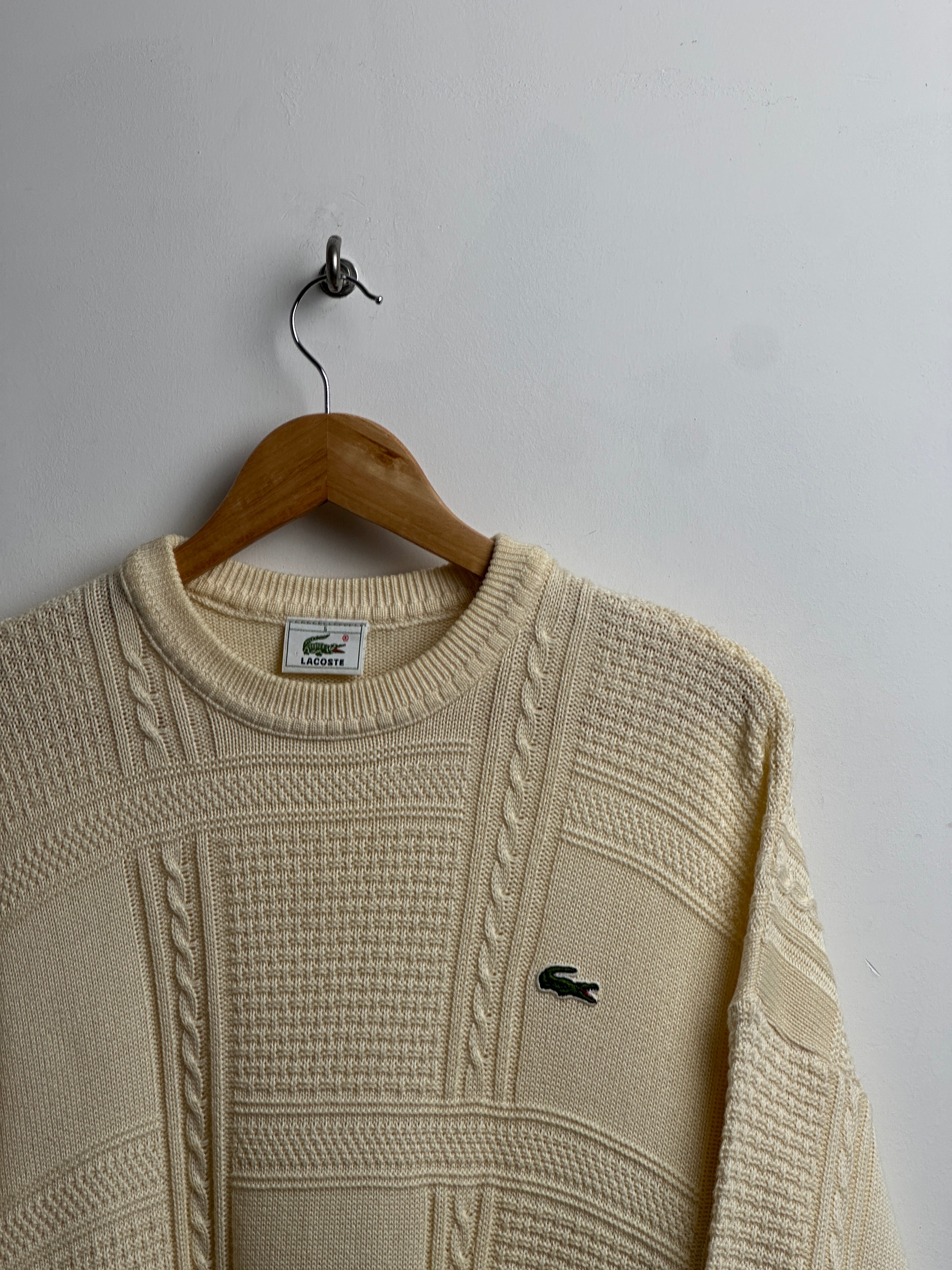 LACOSTE knit sweater in cream