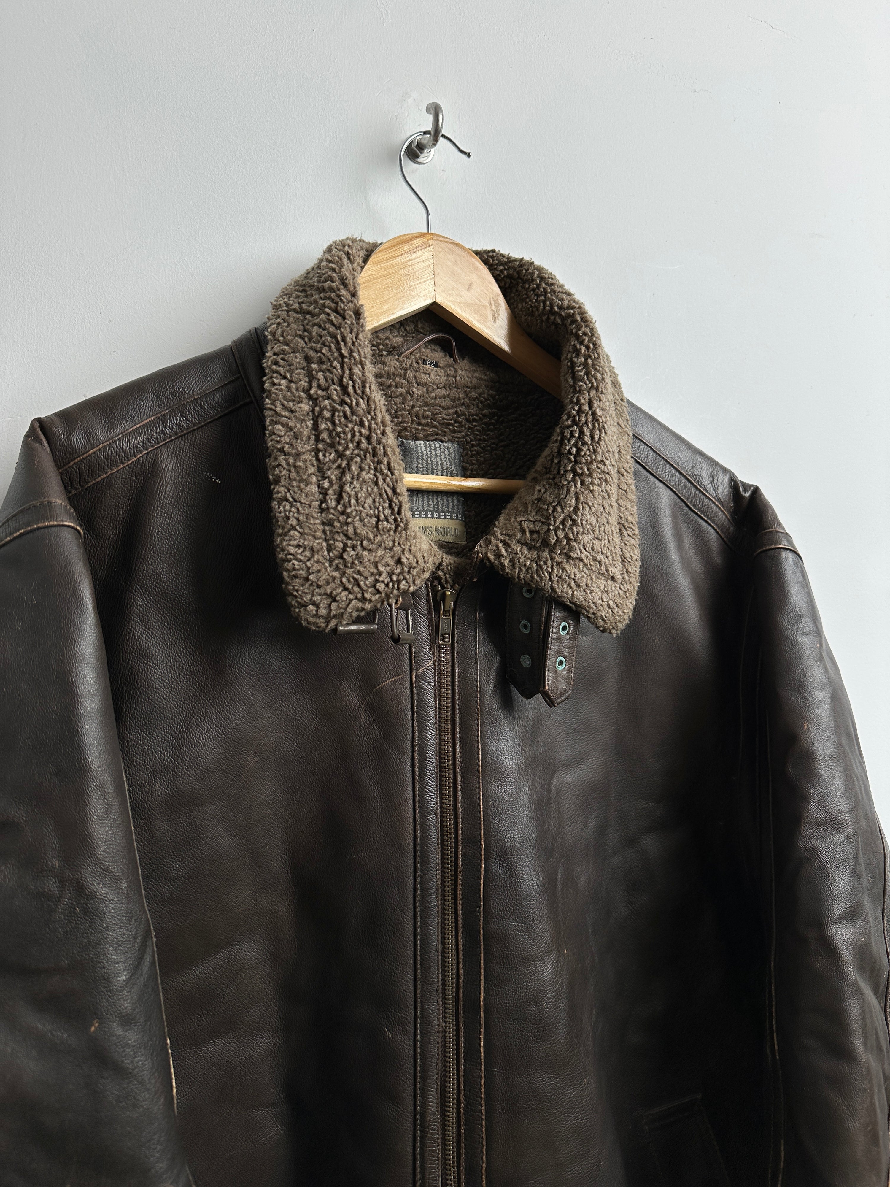 MAN'S WORLD brown leather jacket